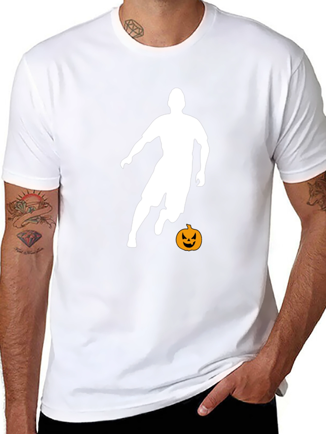 Halloween Soccer Player Black T-Shirt