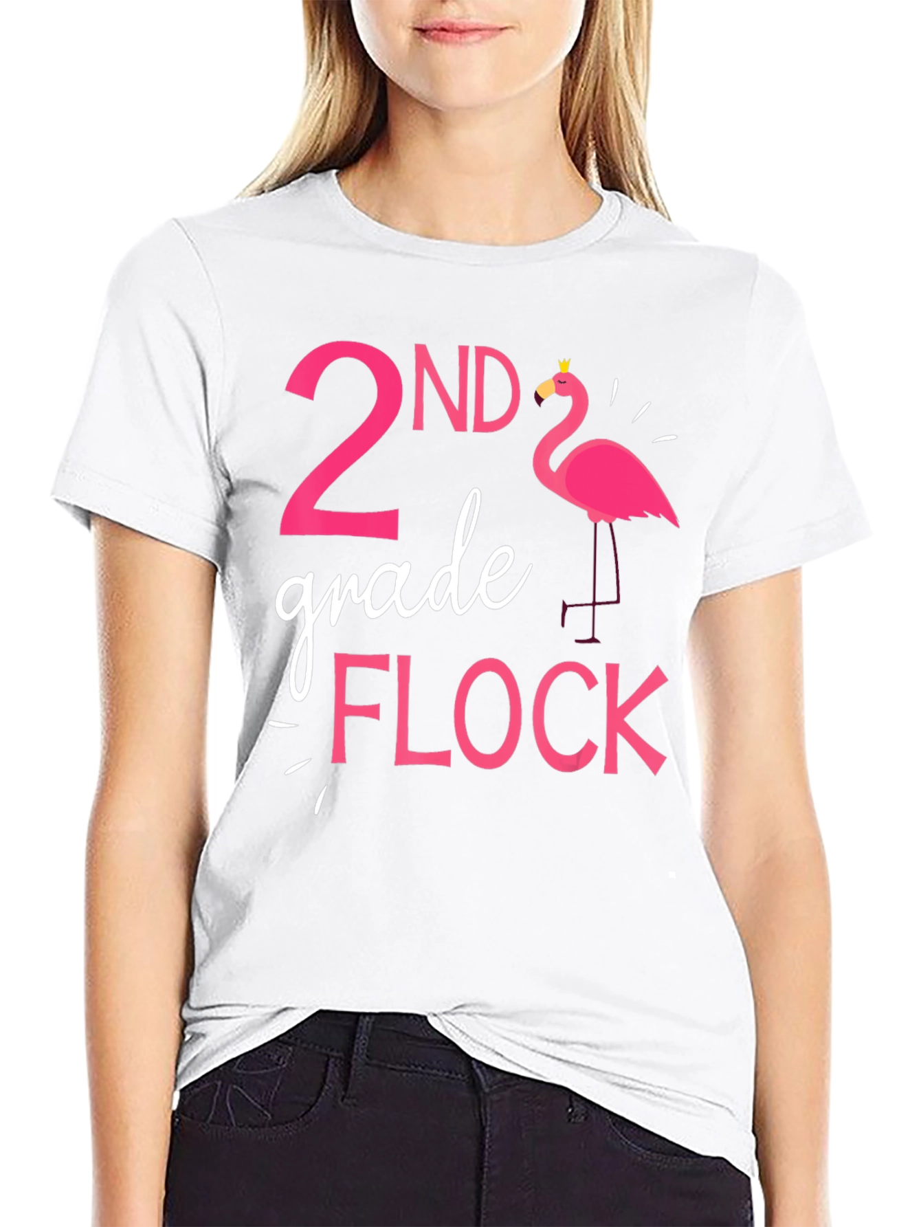 2nd Grade Flock Flamingo T-Shirt