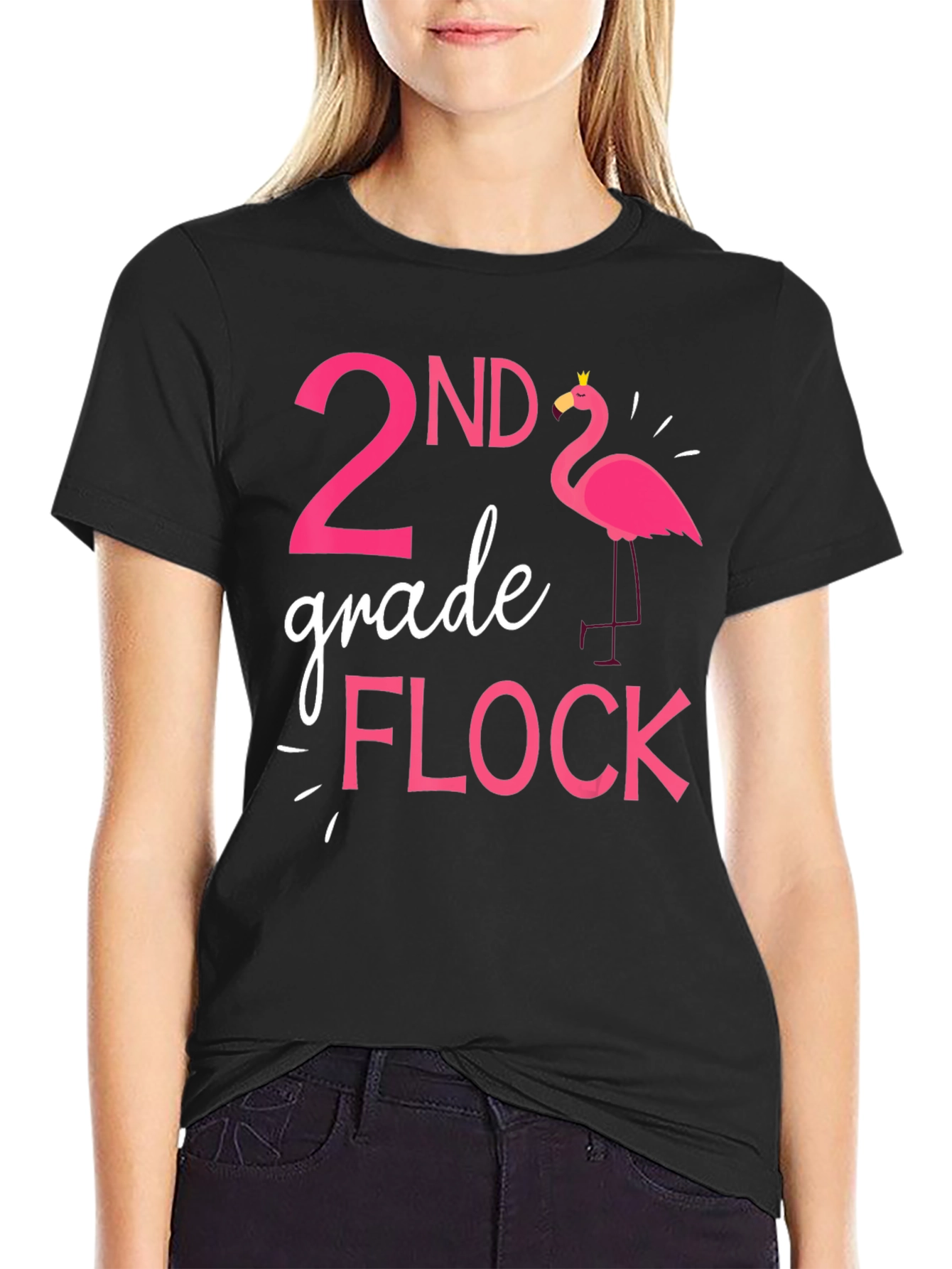 2nd Grade Flock Flamingo T-Shirt