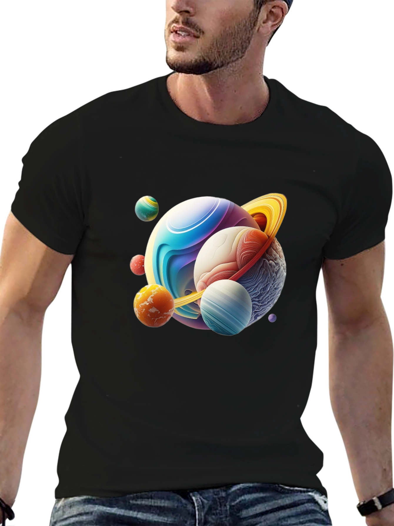 Planetary Graphic Tee - Mens Black T-Shirt