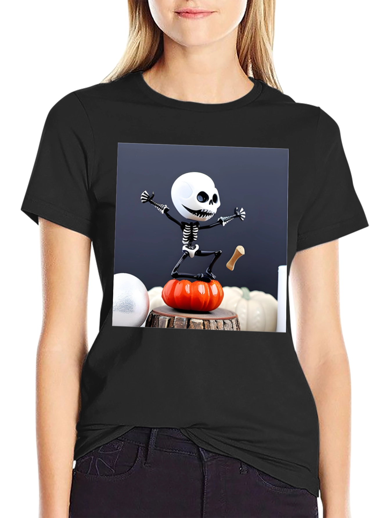 Halloween Skeleton Pumpkin T-Shirt