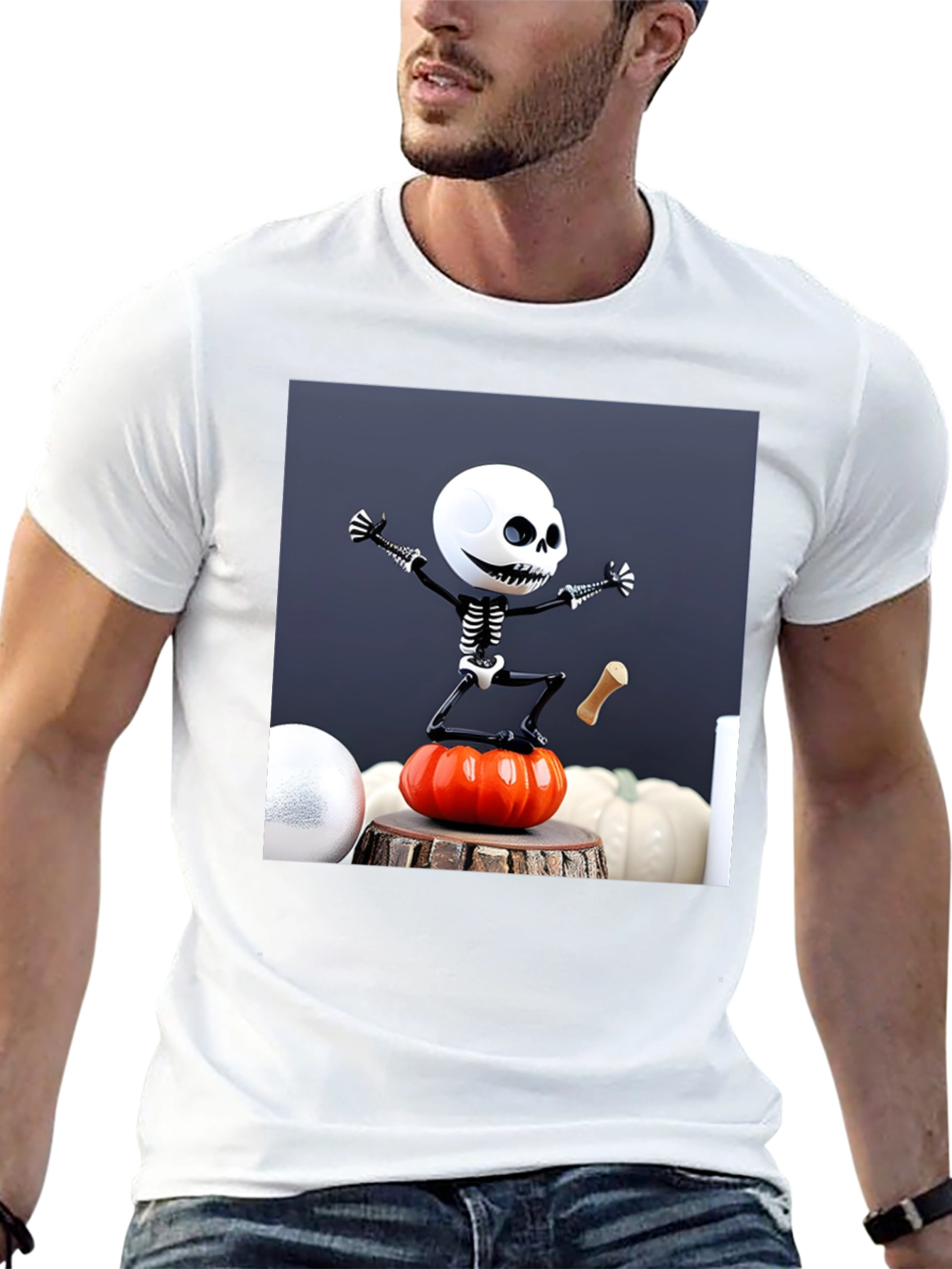 Halloween Skeleton Pumpkin T-Shirt