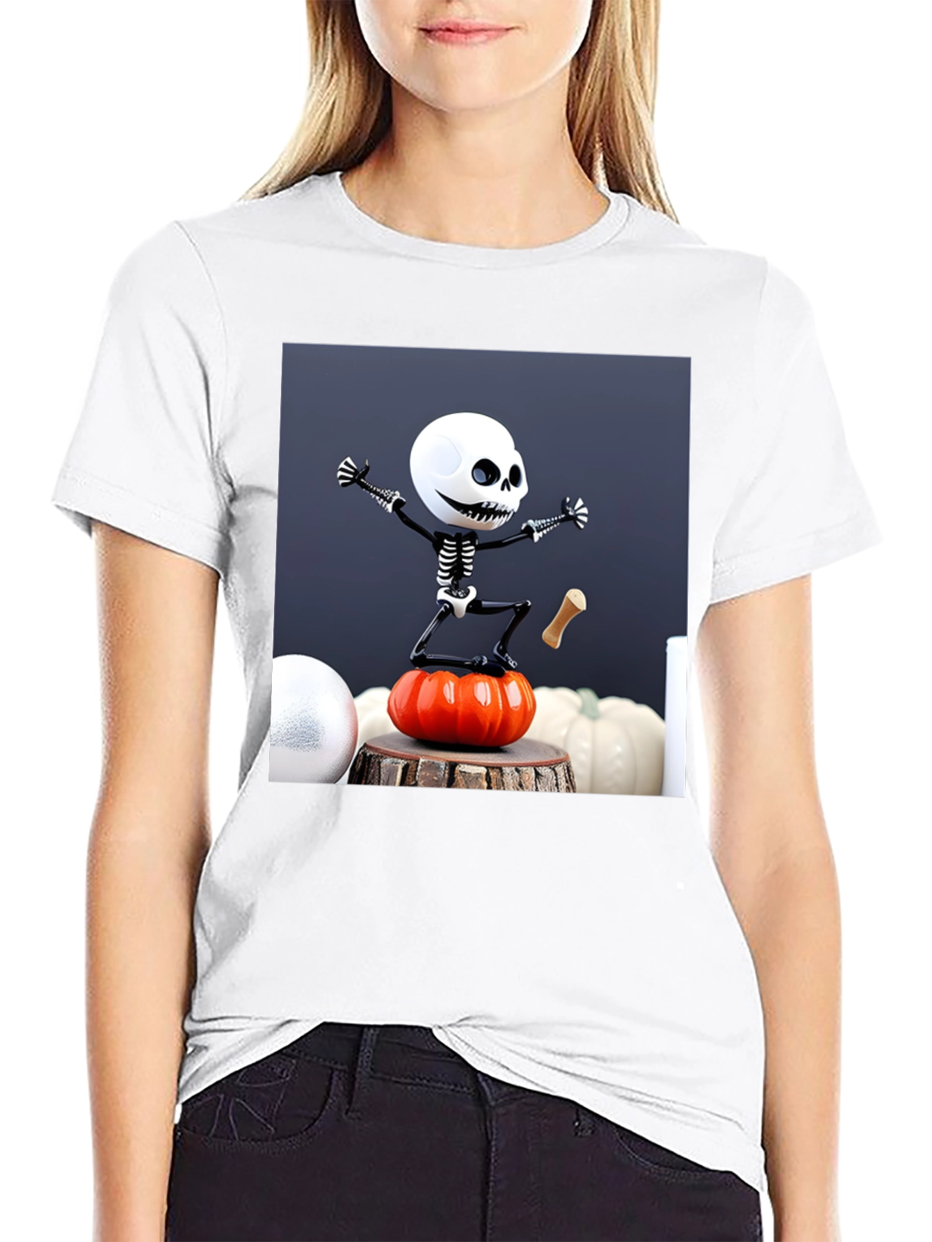 Halloween Skeleton Pumpkin T-Shirt