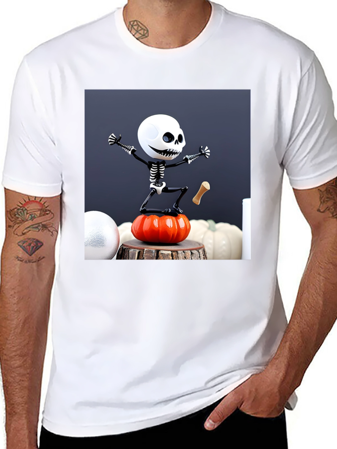 Halloween Skeleton Pumpkin T-Shirt