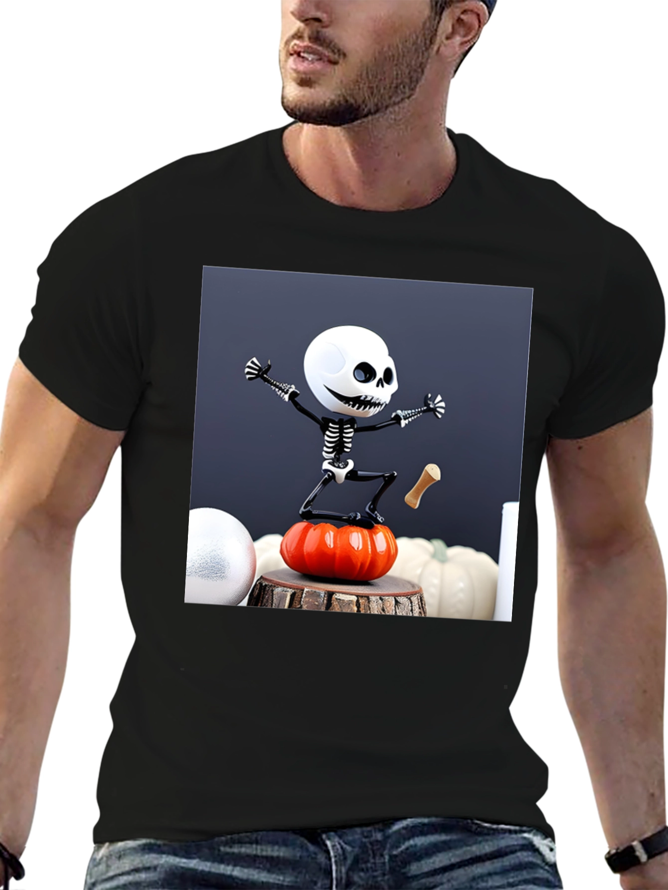Halloween Skeleton Pumpkin T-Shirt