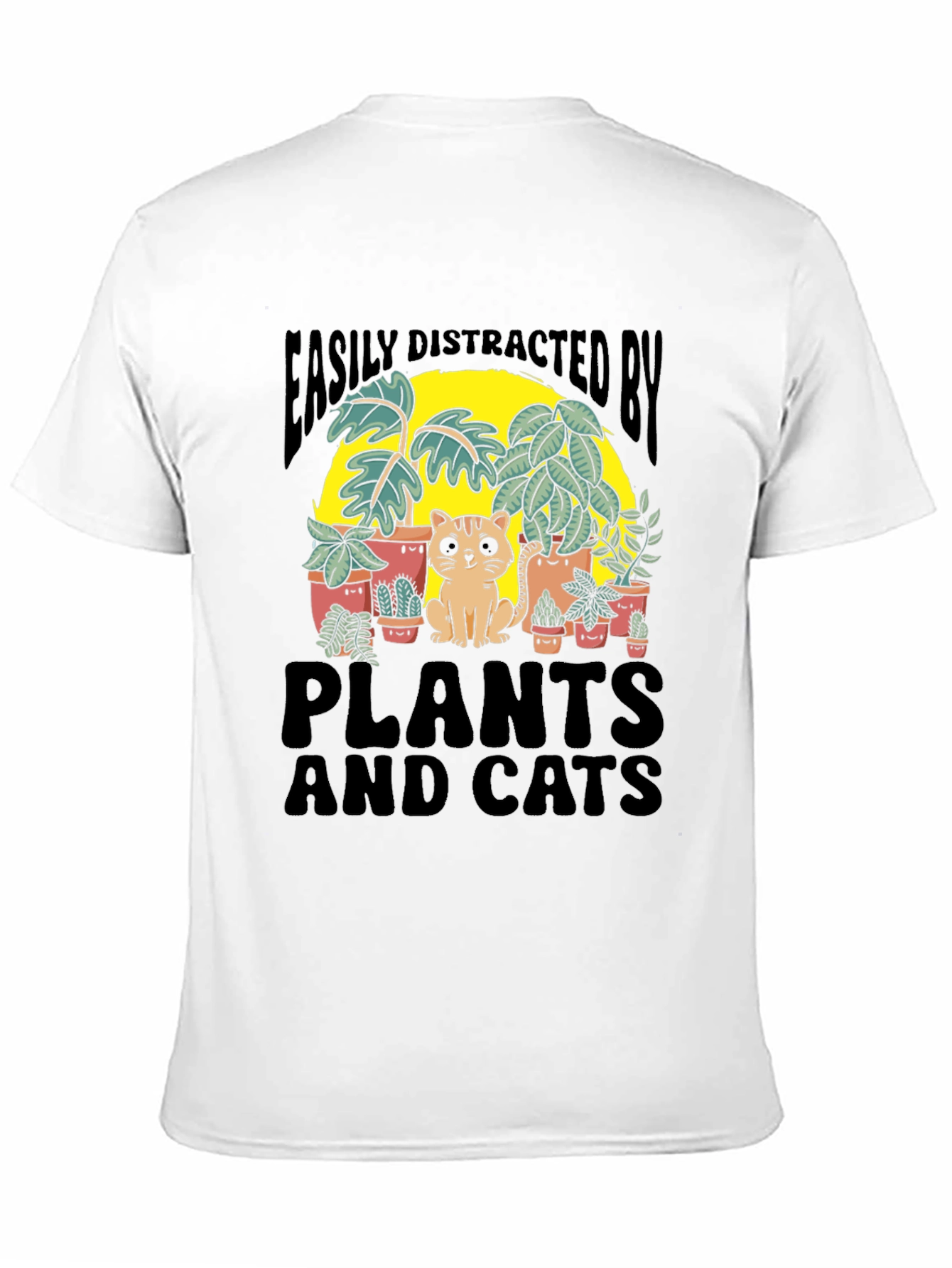 Easily Distracted By Plants and Cats Graphic Tee