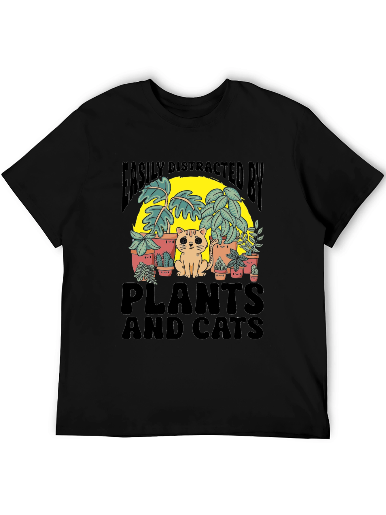 Easily Distracted By Plants and Cats Graphic Tee