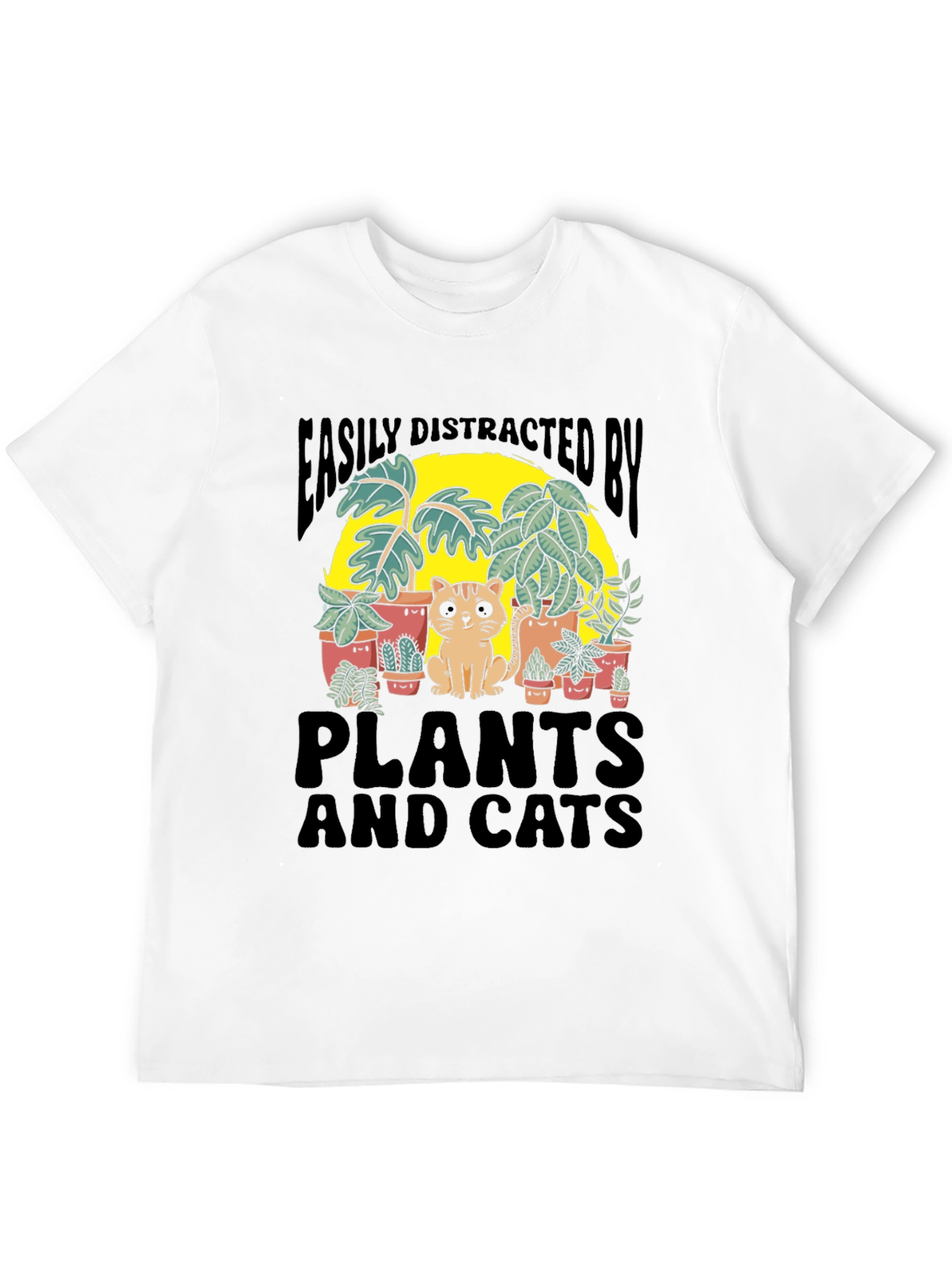 Easily Distracted By Plants and Cats Graphic Tee