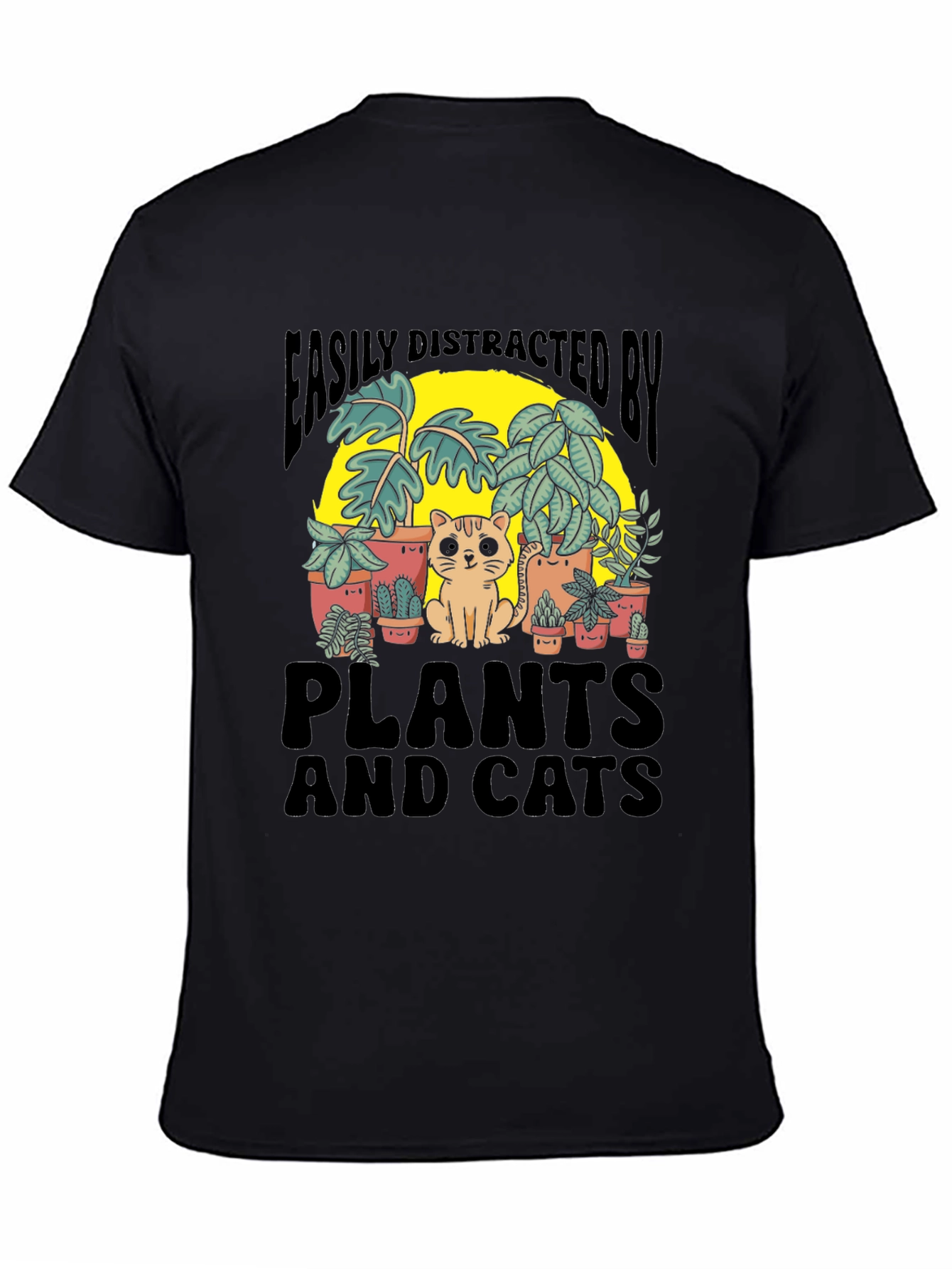Easily Distracted By Plants and Cats Graphic Tee