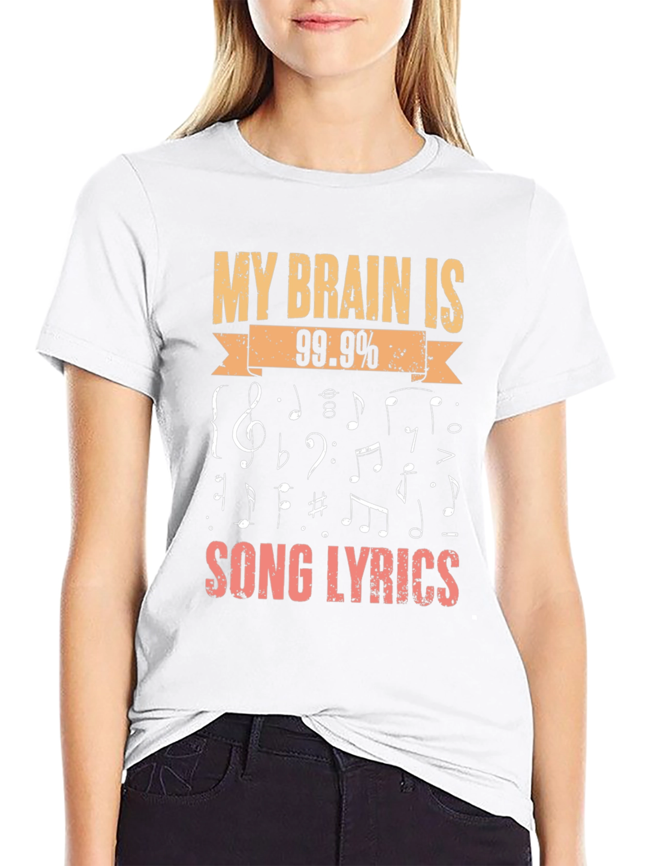 Music Lover T-Shirt: My Brain is 99.9% Song Lyrics
