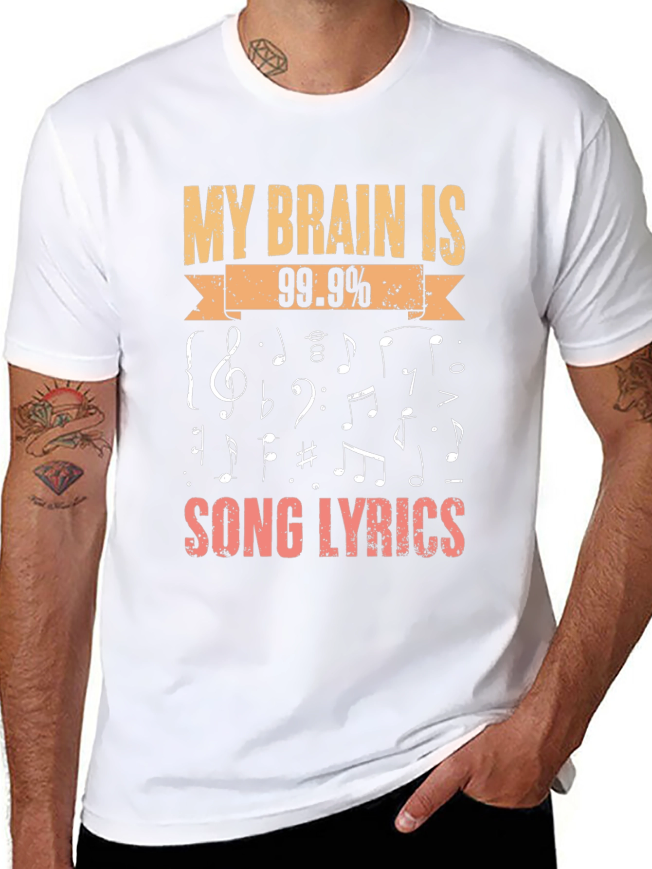 Music Lover T-Shirt: My Brain is 99.9% Song Lyrics