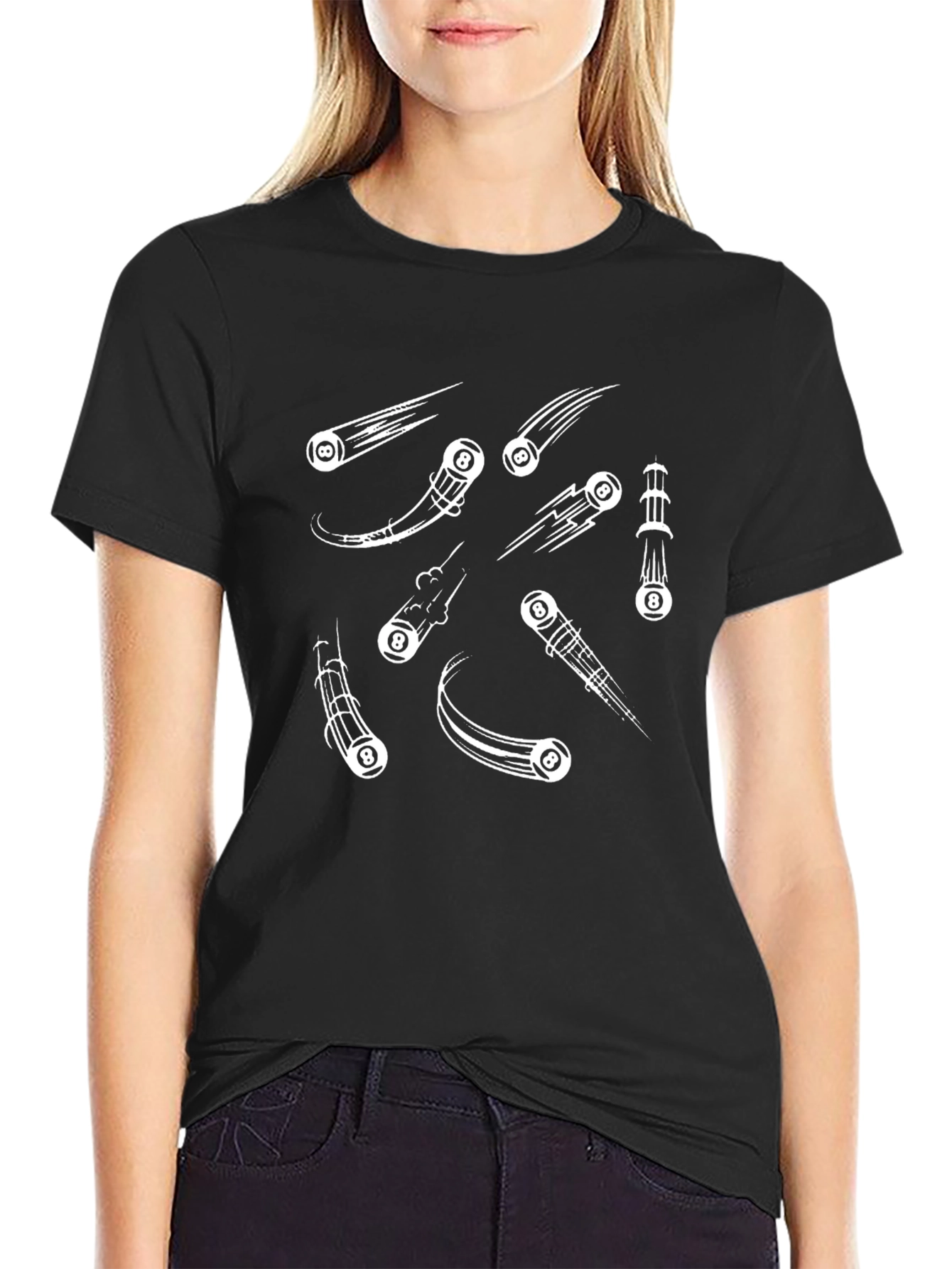 8-Ball Comet T-Shirt - Black Graphic Tee