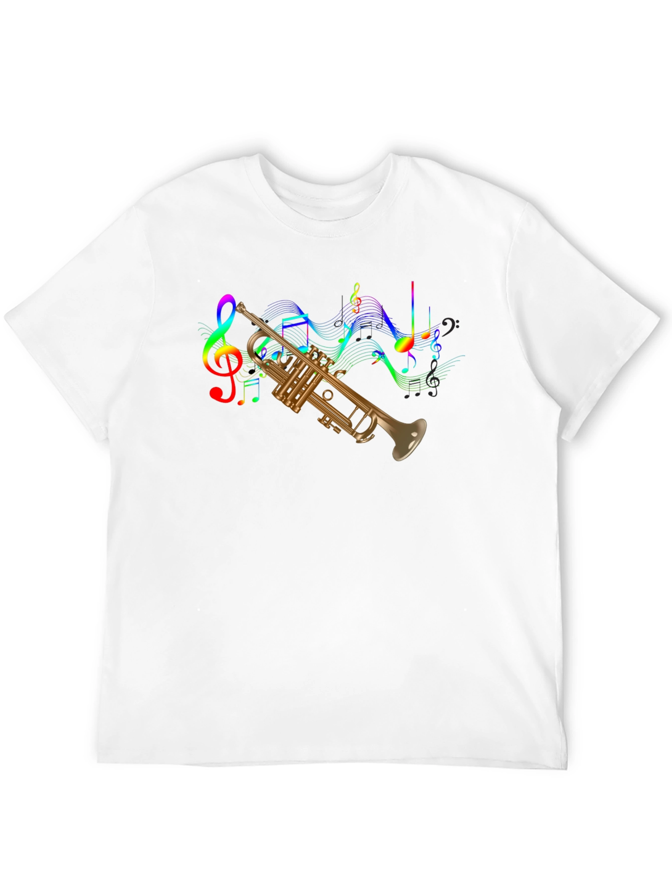Trumpet & Music Notes Graphic T-Shirt