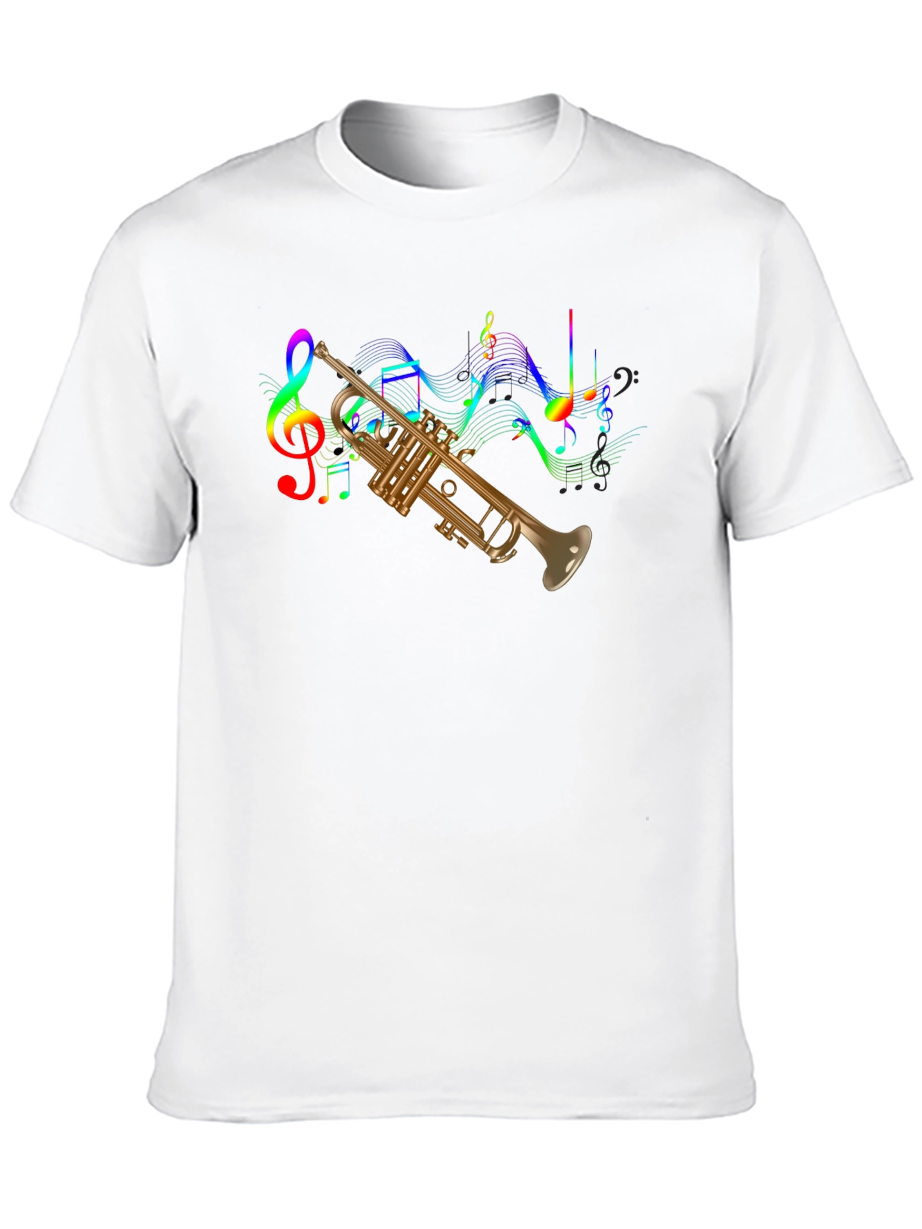 Trumpet & Music Notes Graphic T-Shirt