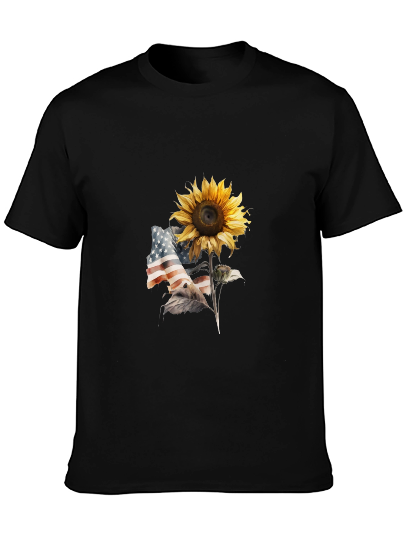 Sunflower USA Flag Graphic Tee
