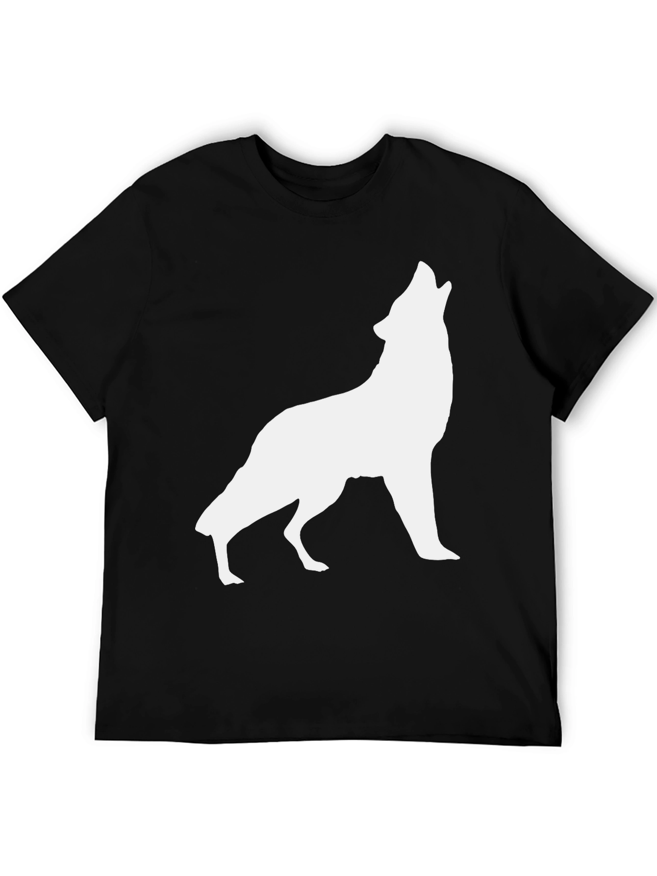 Wolf Howl Graphic Tee - Black Cotton T-Shirt