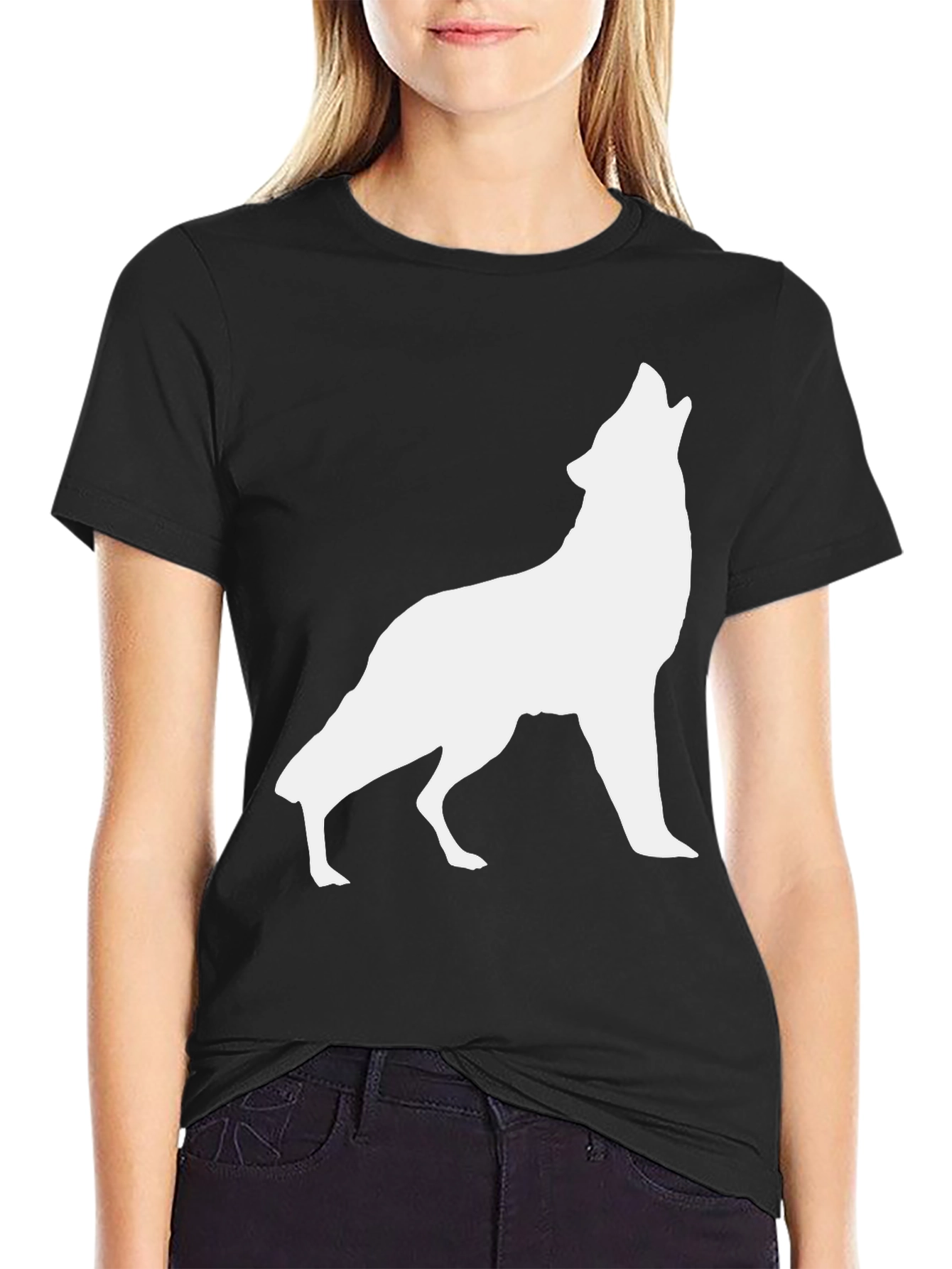 Wolf Howl Graphic Tee - Black Cotton T-Shirt