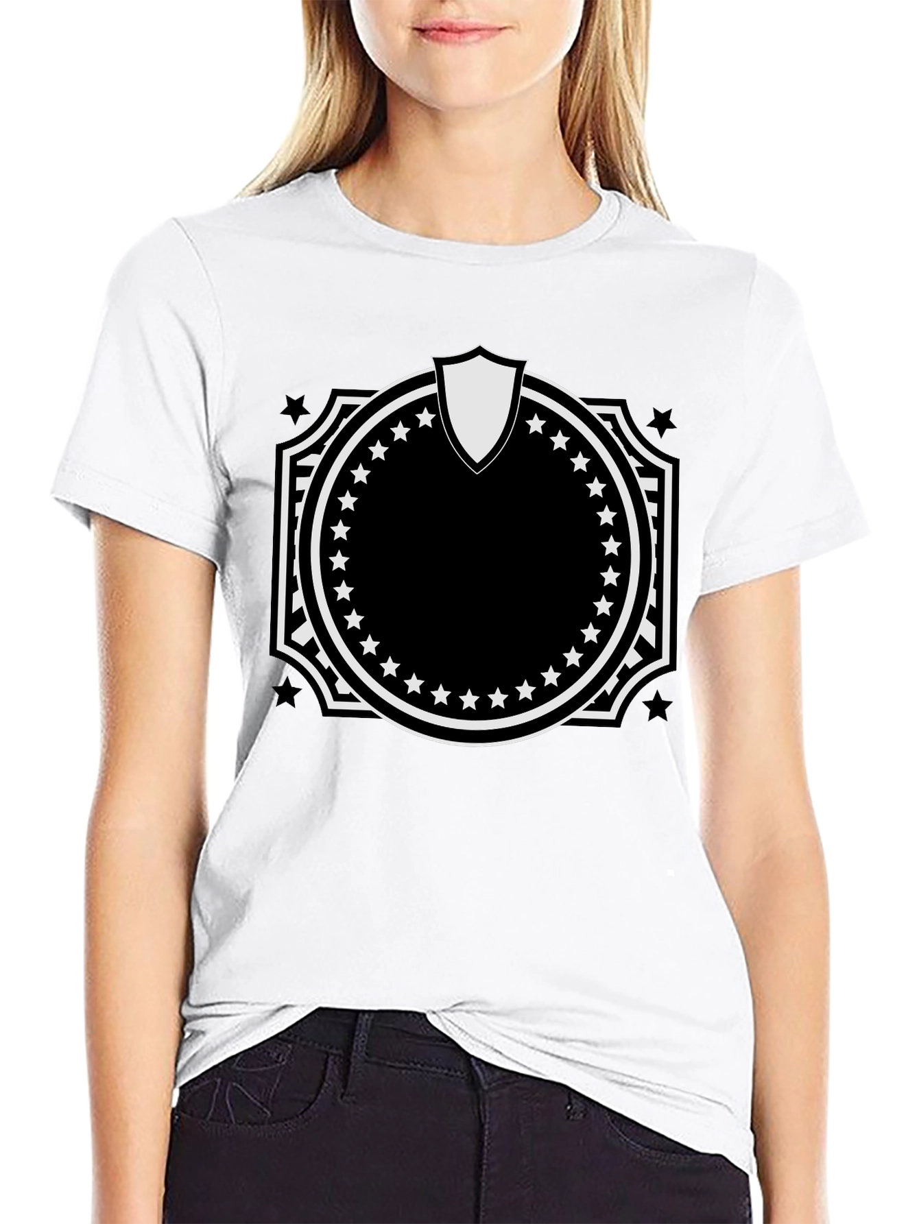 Patriotic Crest Graphic Tee - Black