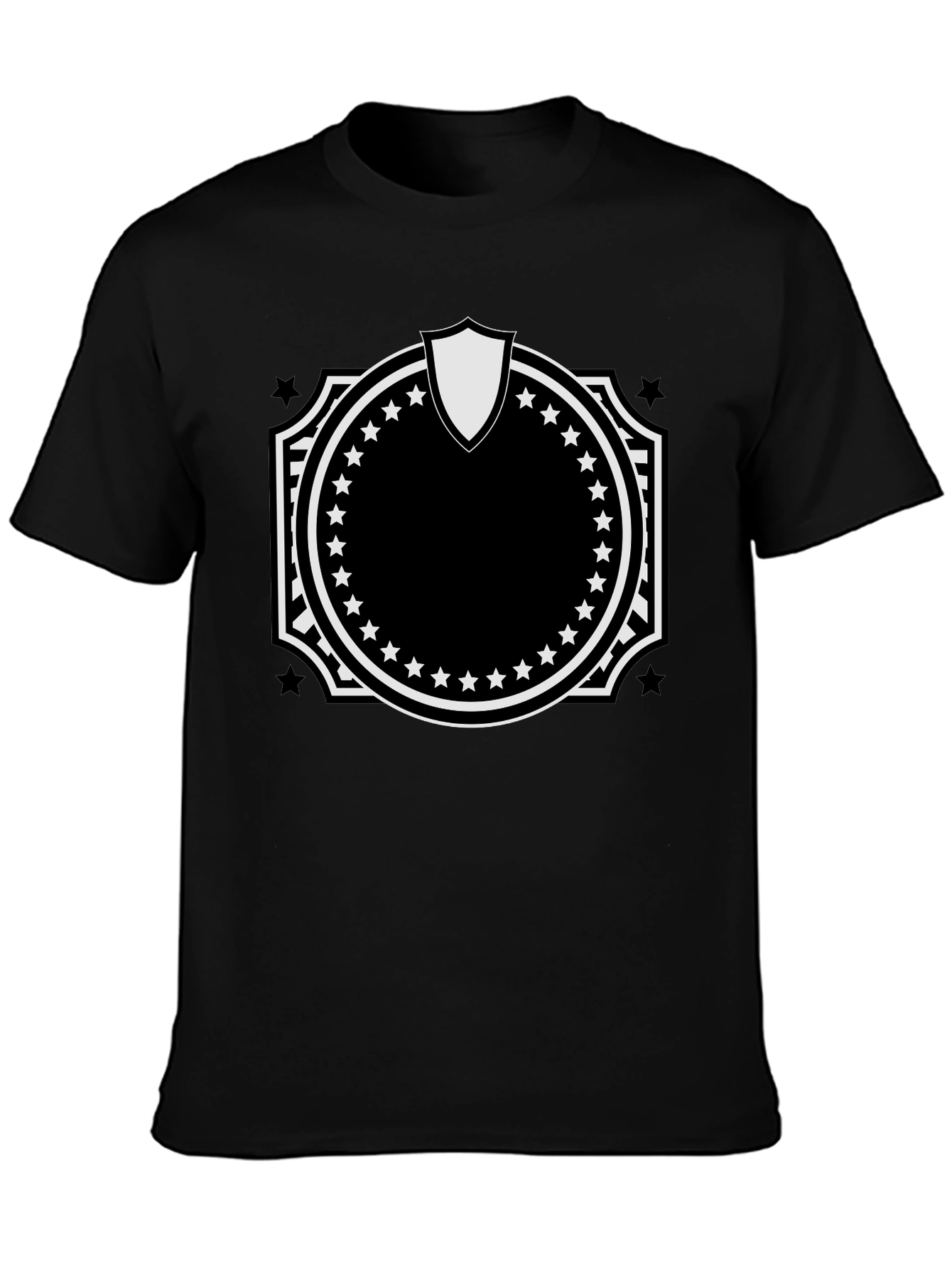Patriotic Crest Graphic Tee - Black