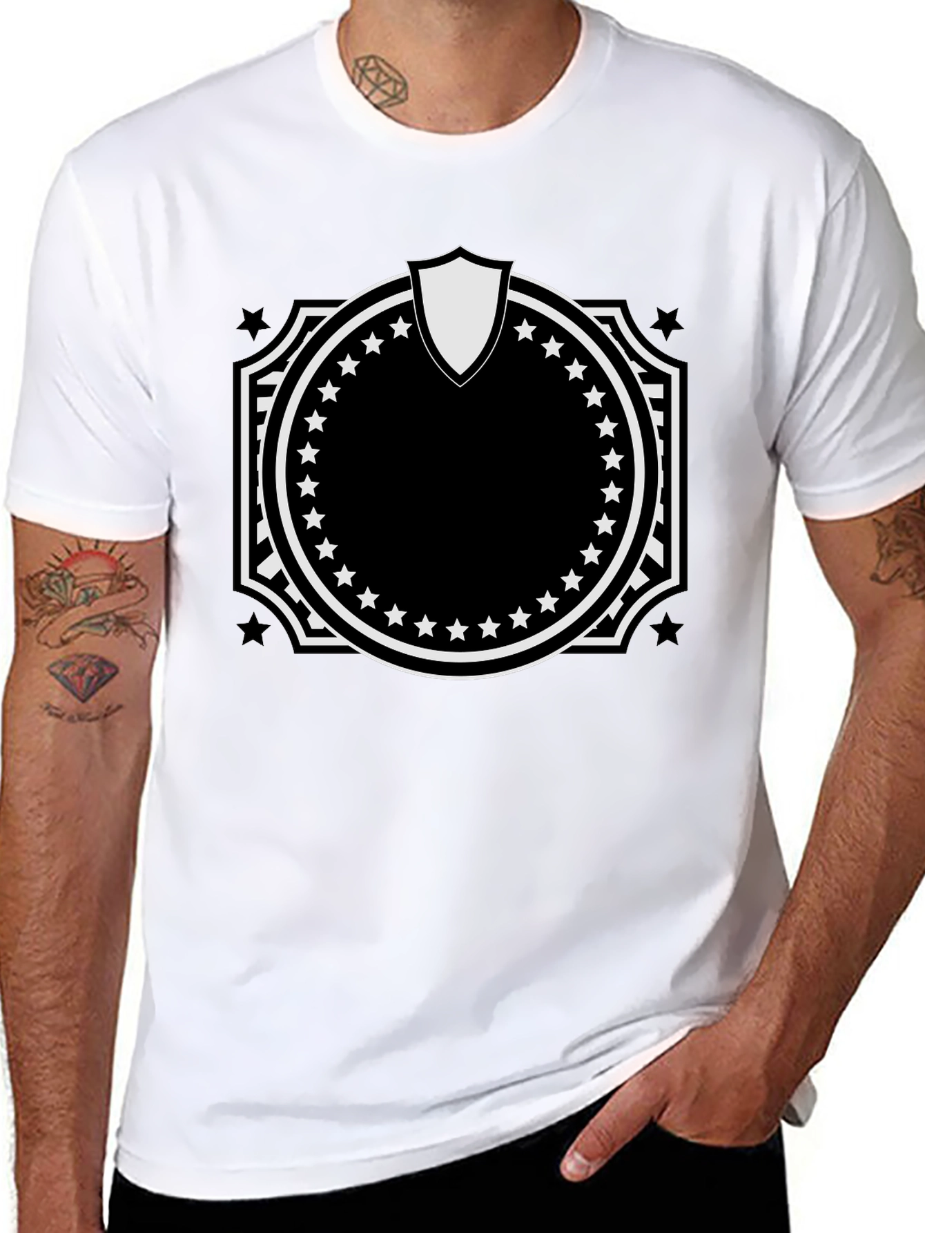 Patriotic Crest Graphic Tee - Black