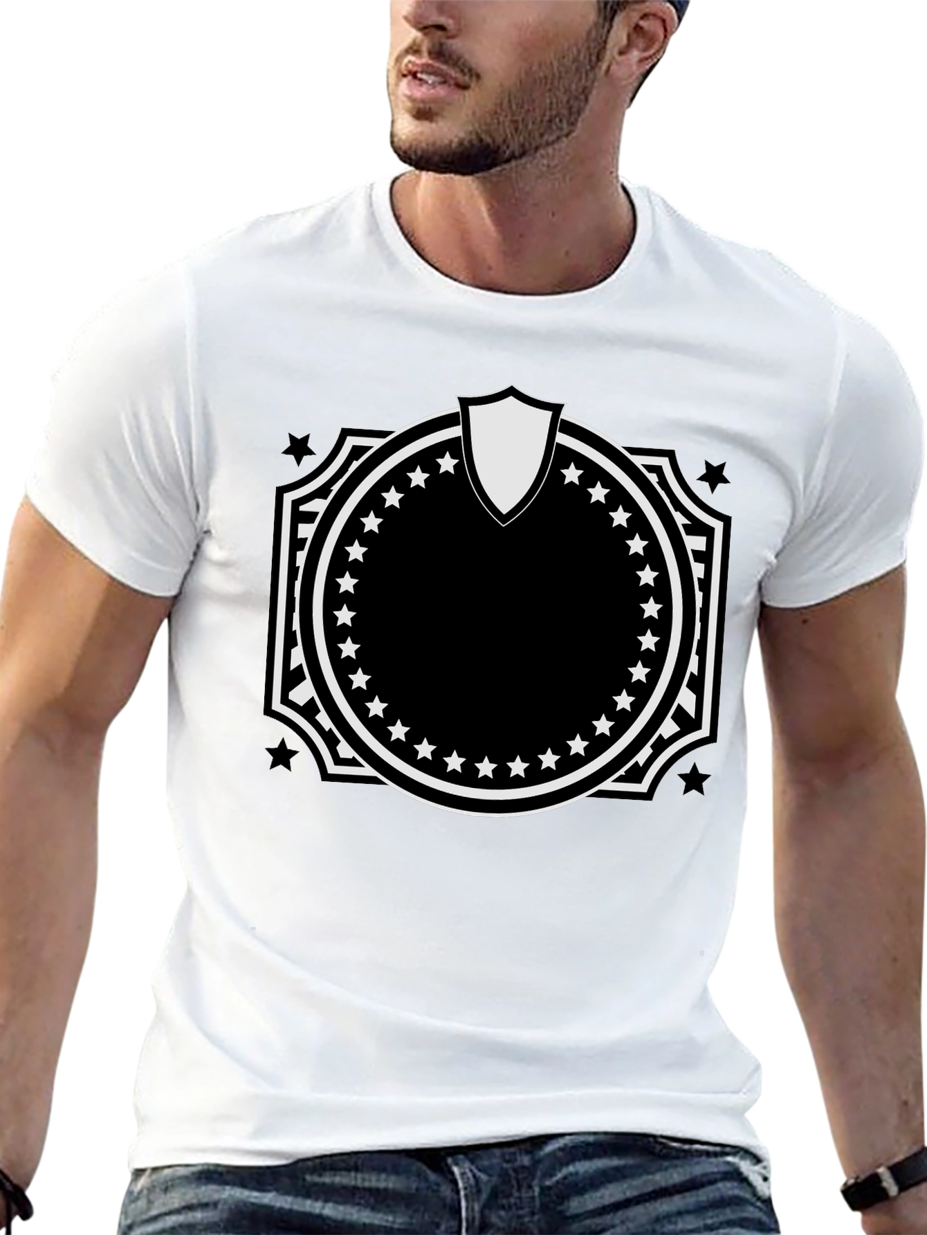 Patriotic Crest Graphic Tee - Black