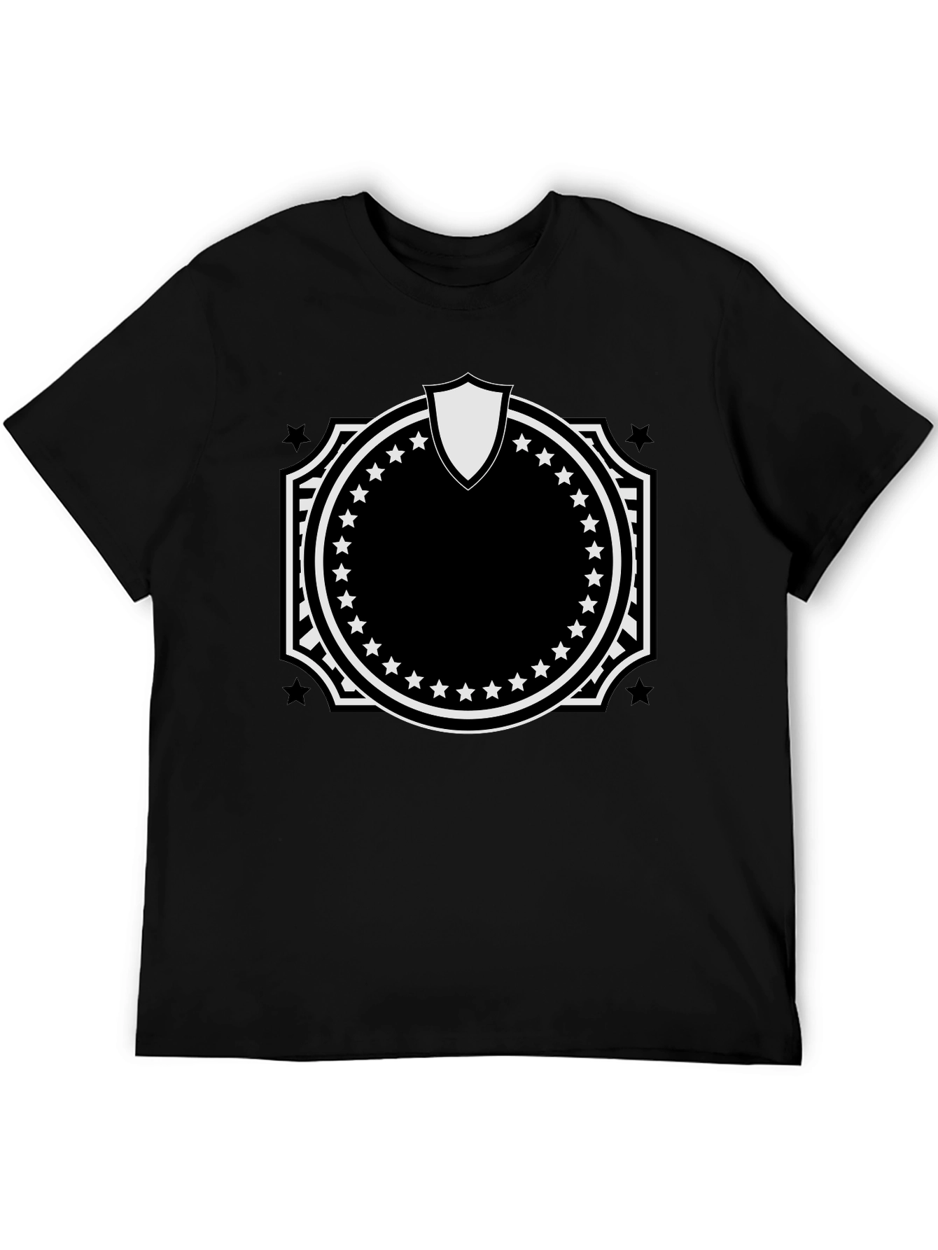 Patriotic Crest Graphic Tee - Black