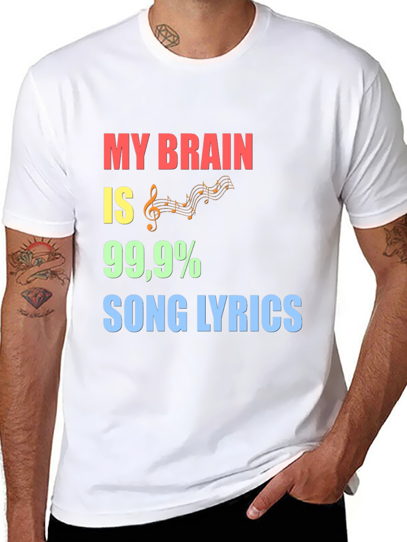 Song Lyrics Brain T-Shirt - Music Lover Tee