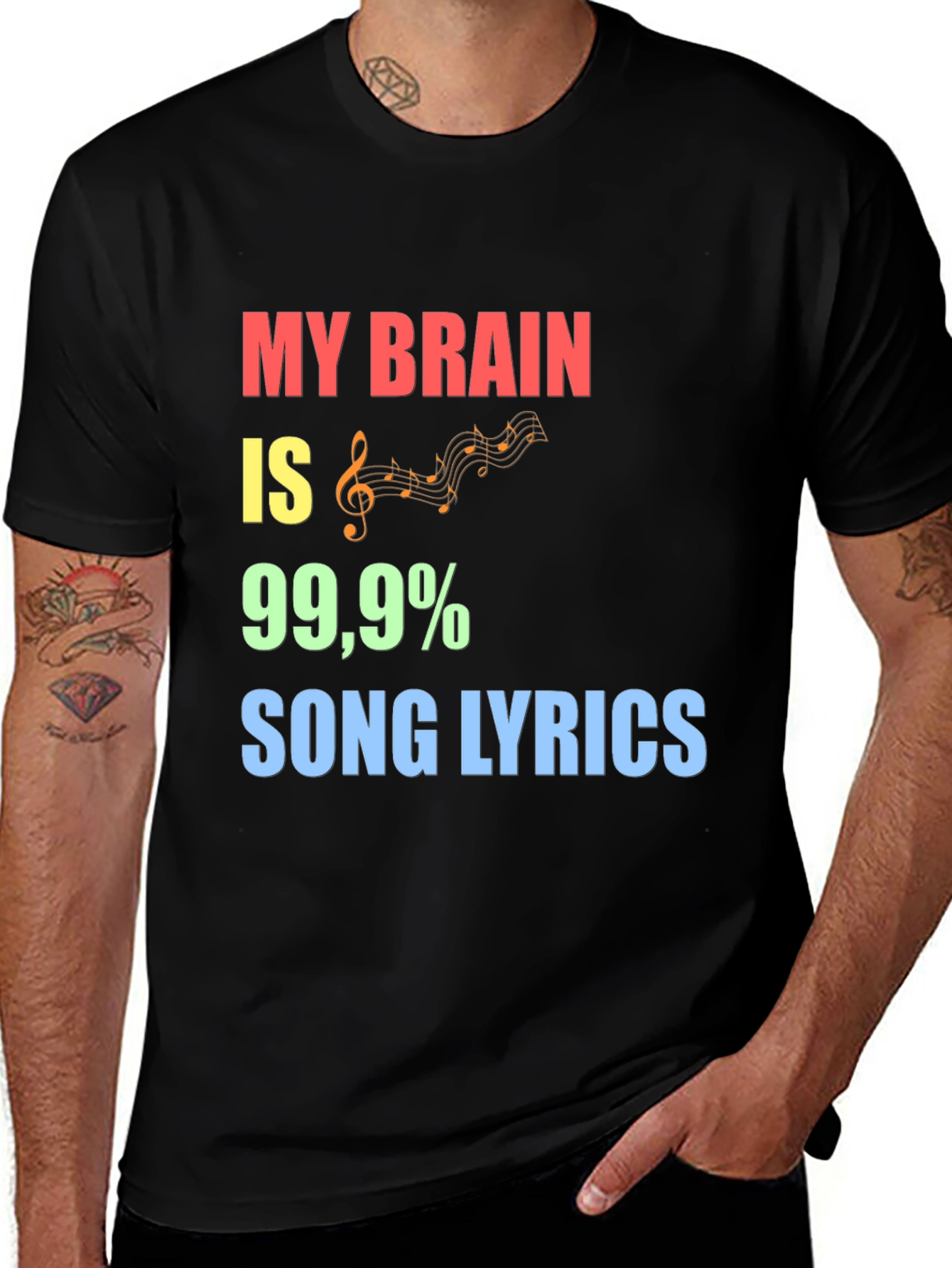 Song Lyrics Brain T-Shirt - Music Lover Tee