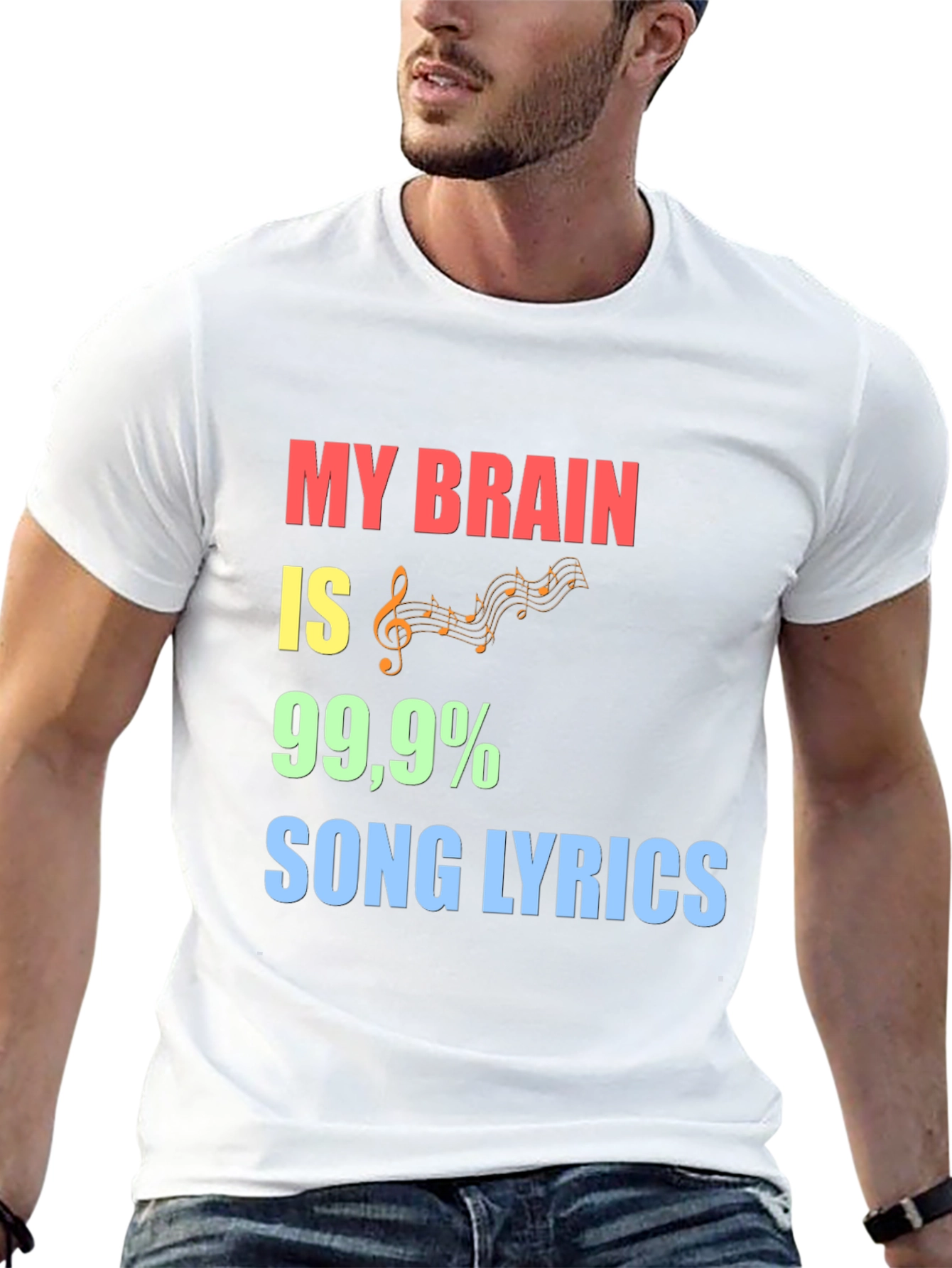 Song Lyrics Brain T-Shirt - Music Lover Tee