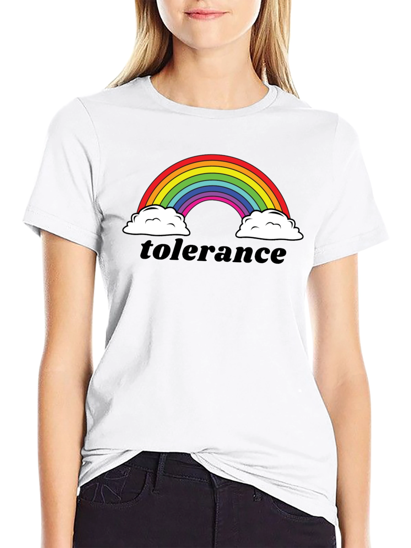 Tolerance Rainbow Graphic T-Shirt - Black