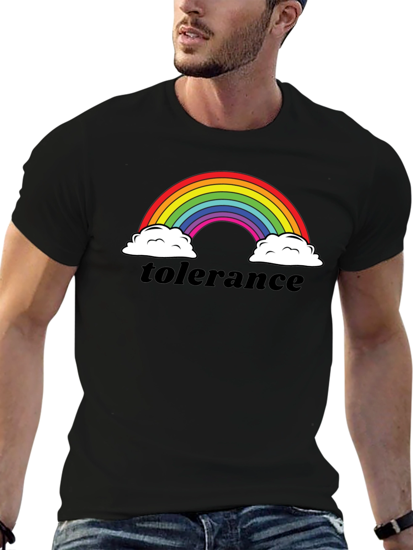 Tolerance Rainbow Graphic T-Shirt - Black