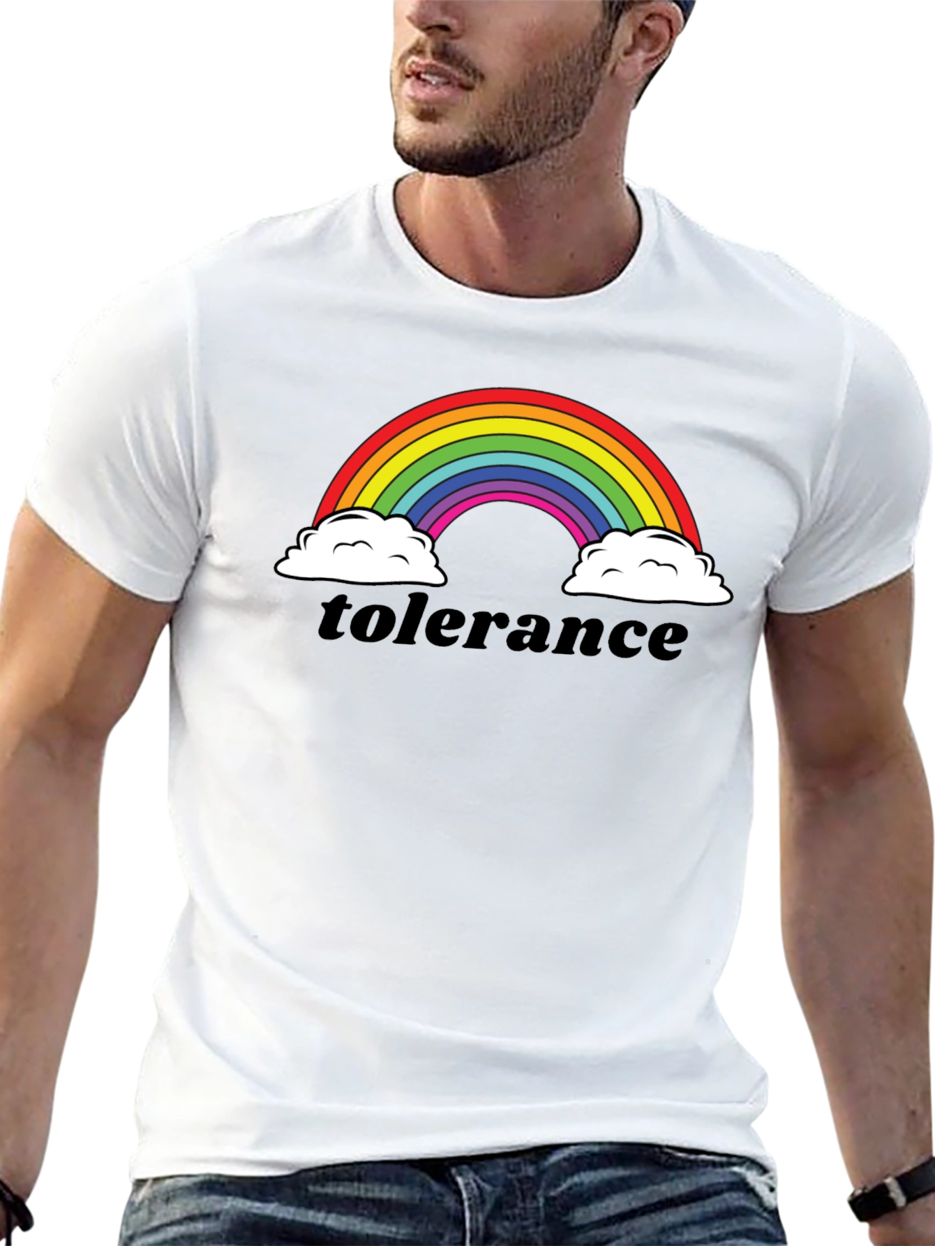 Tolerance Rainbow Graphic T-Shirt - Black