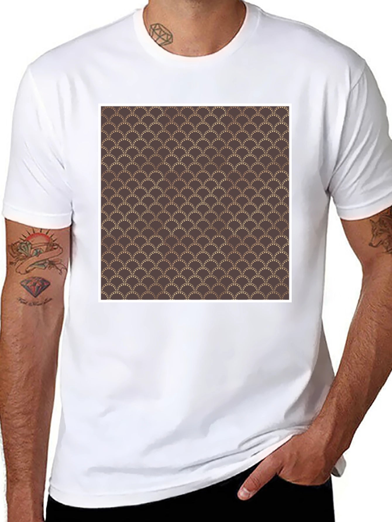 Art Deco Pattern Black T-Shirt