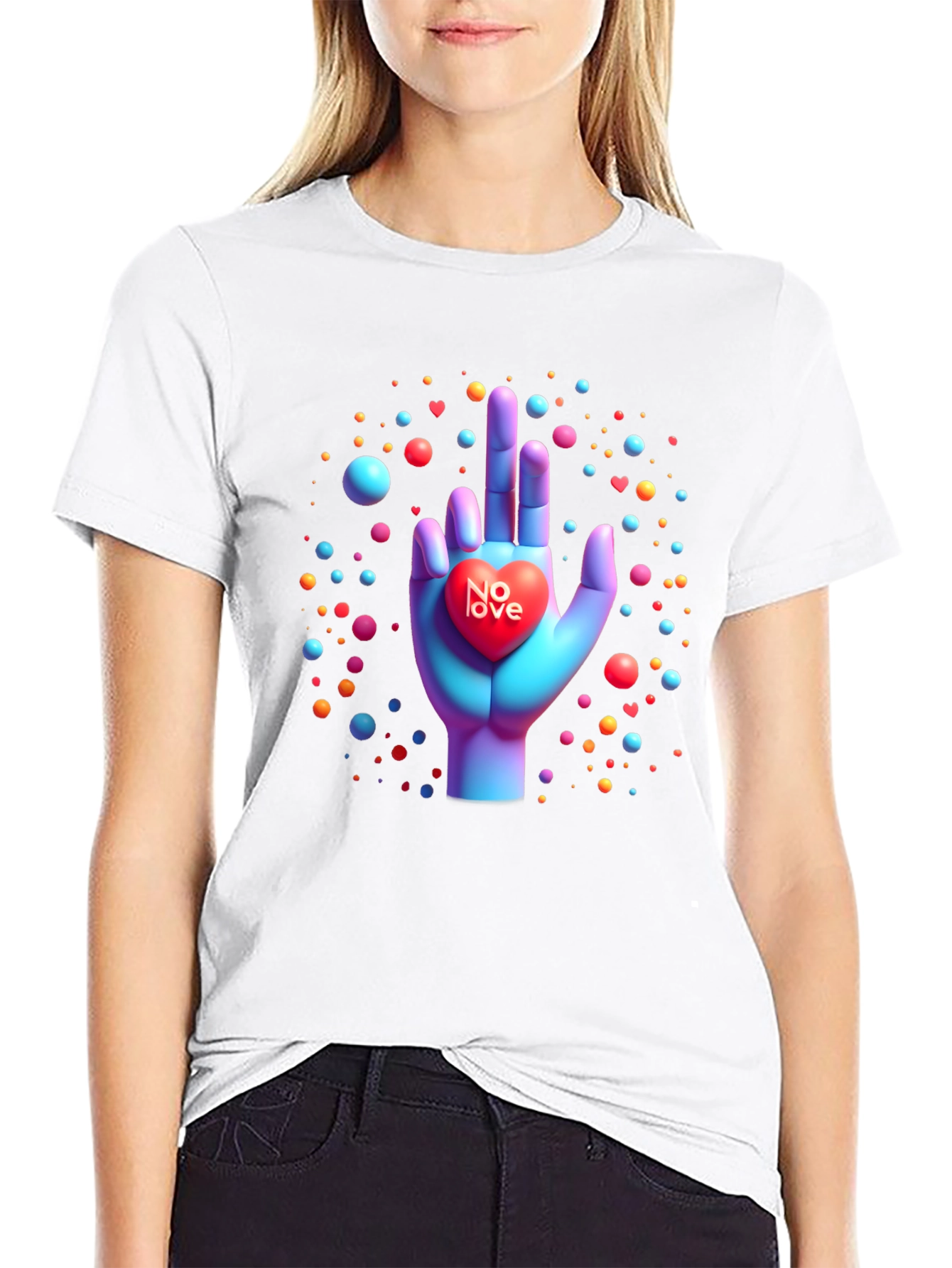 No Love Graphic Tee - Edgy Anti-Valentines Style