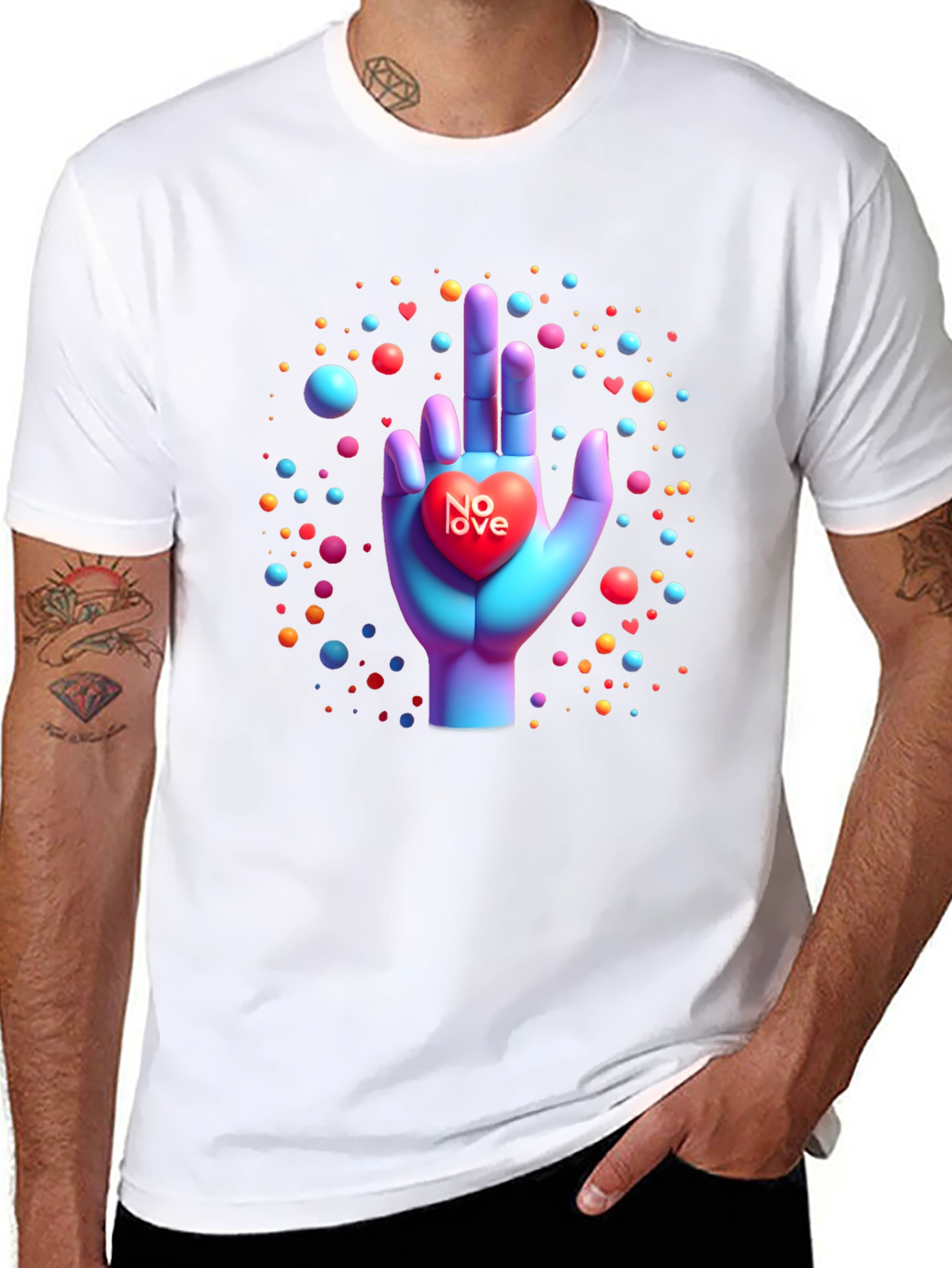 No Love Graphic Tee - Edgy Anti-Valentines Style