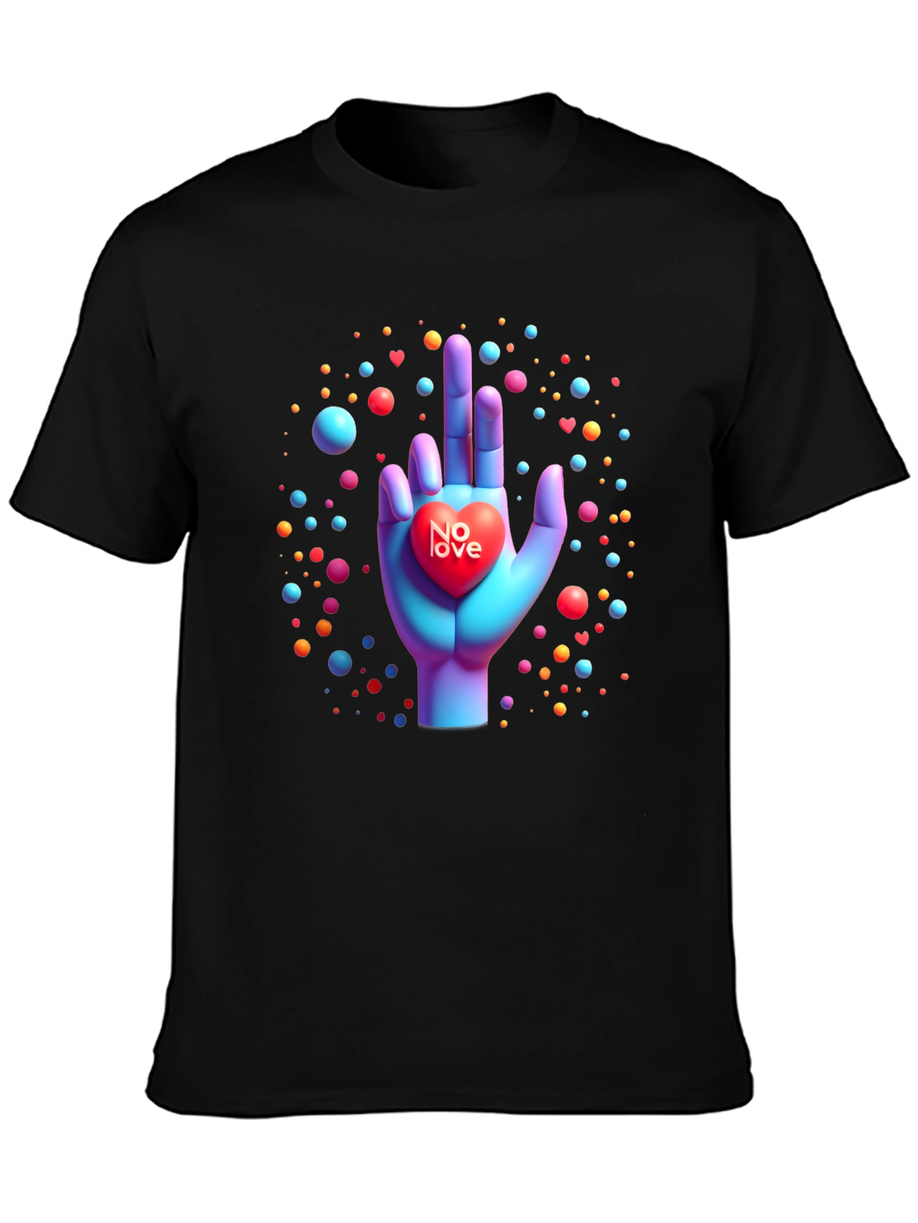 No Love Graphic Tee - Edgy Anti-Valentines Style