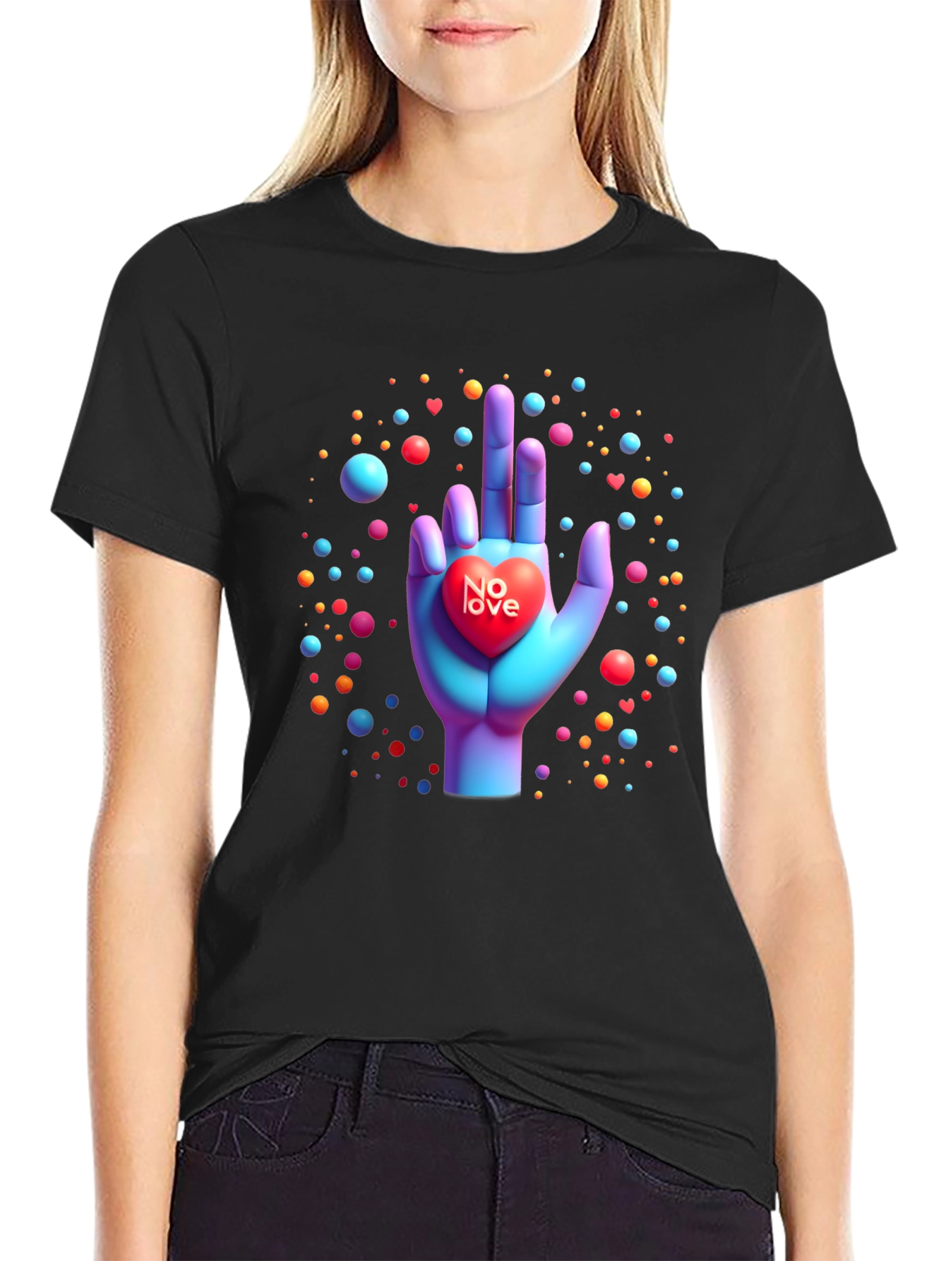 No Love Graphic Tee - Edgy Anti-Valentines Style
