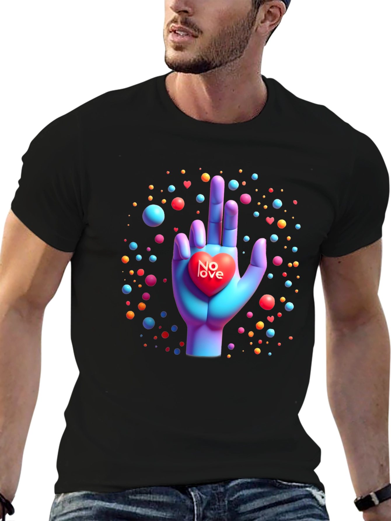 No Love Graphic Tee - Edgy Anti-Valentines Style