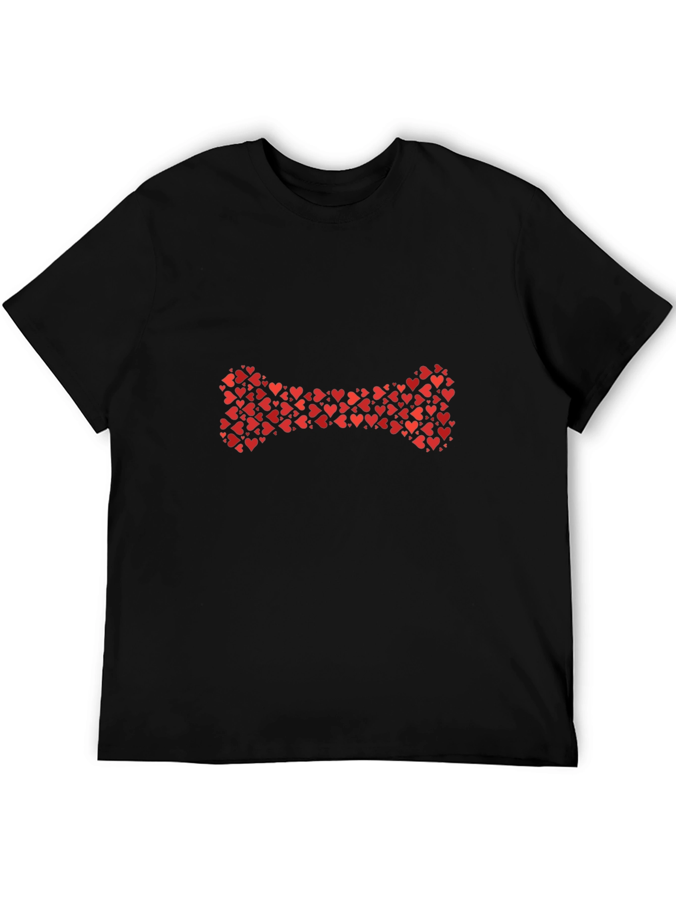 Heart Bone Graphic Black T-Shirt