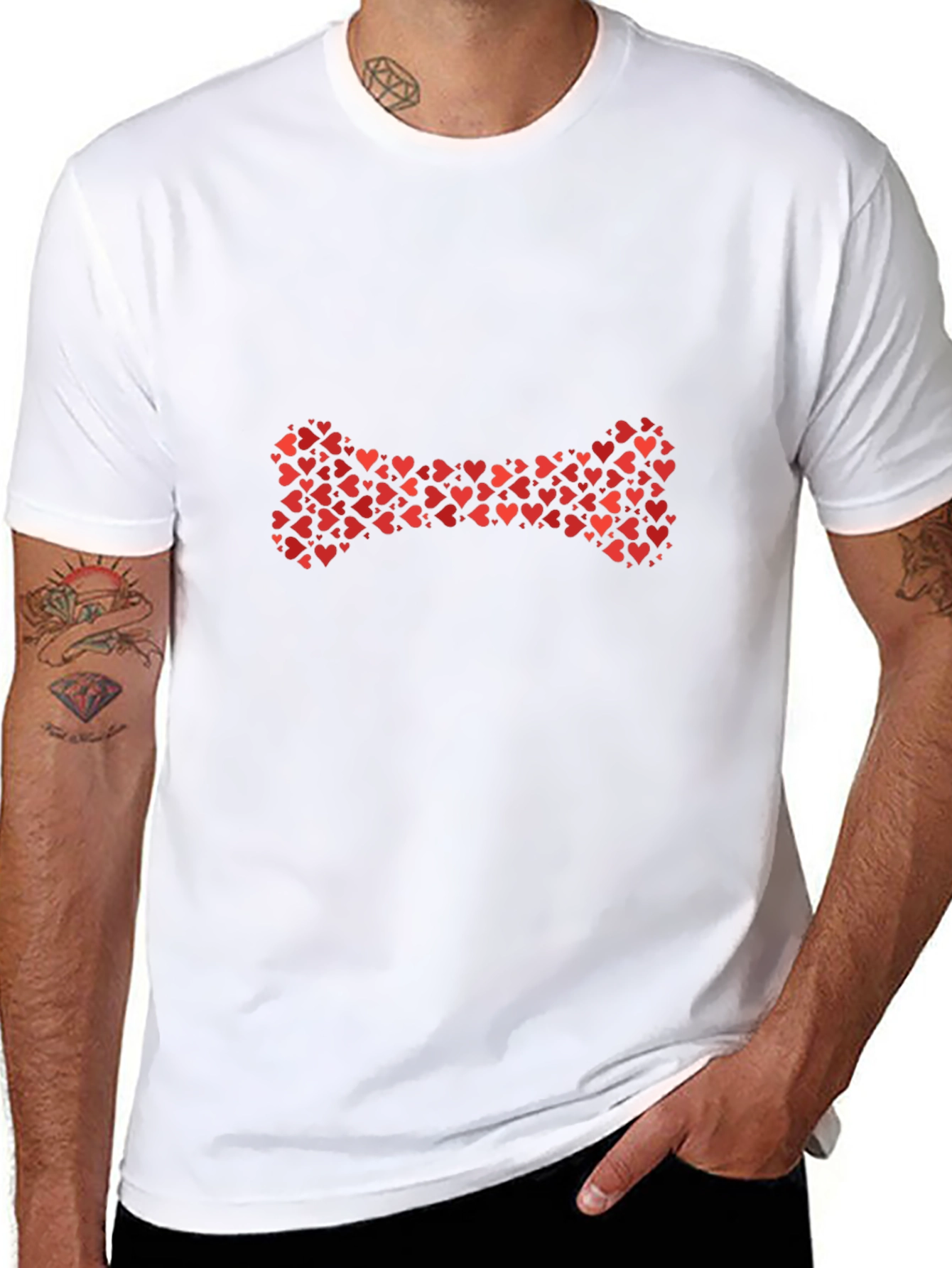 Heart Bone Graphic Black T-Shirt