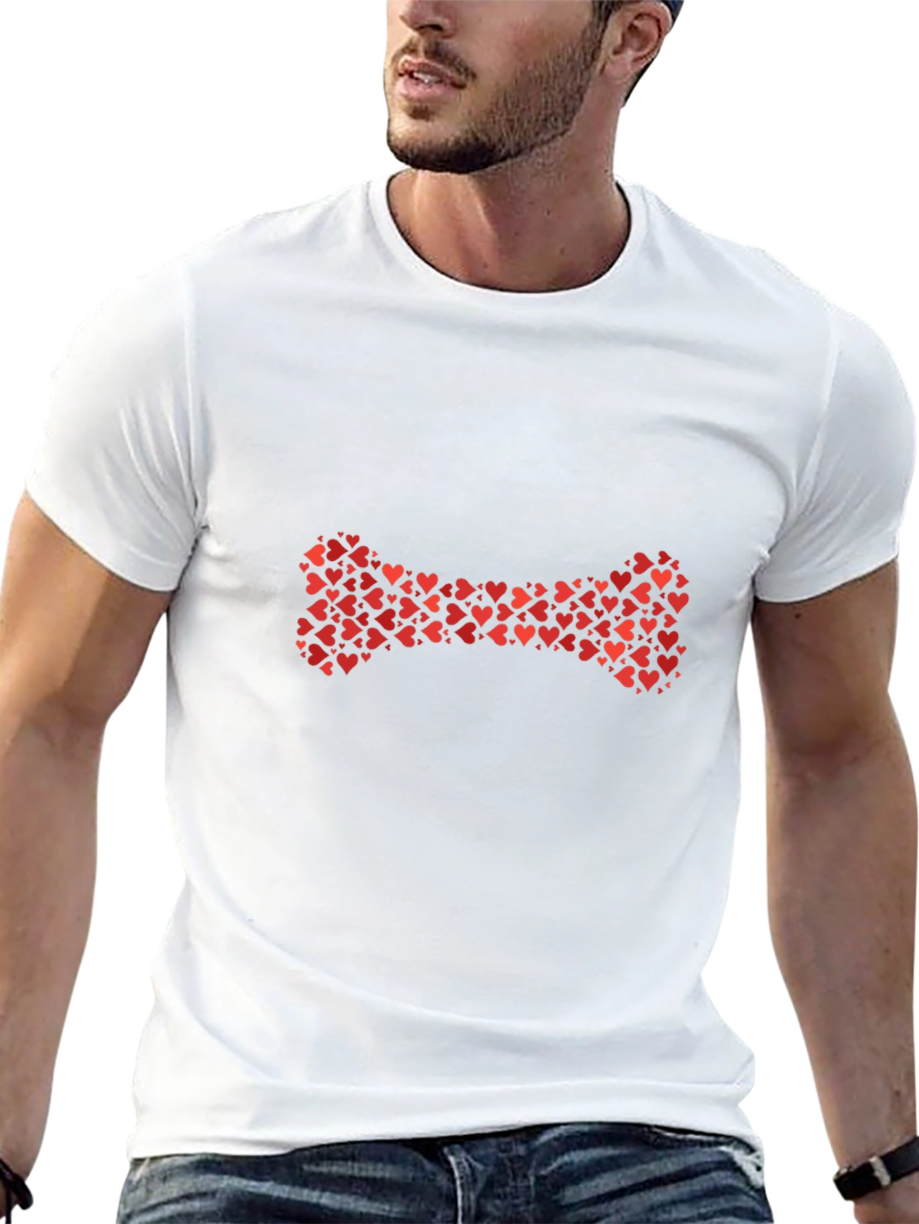 Heart Bone Graphic Black T-Shirt