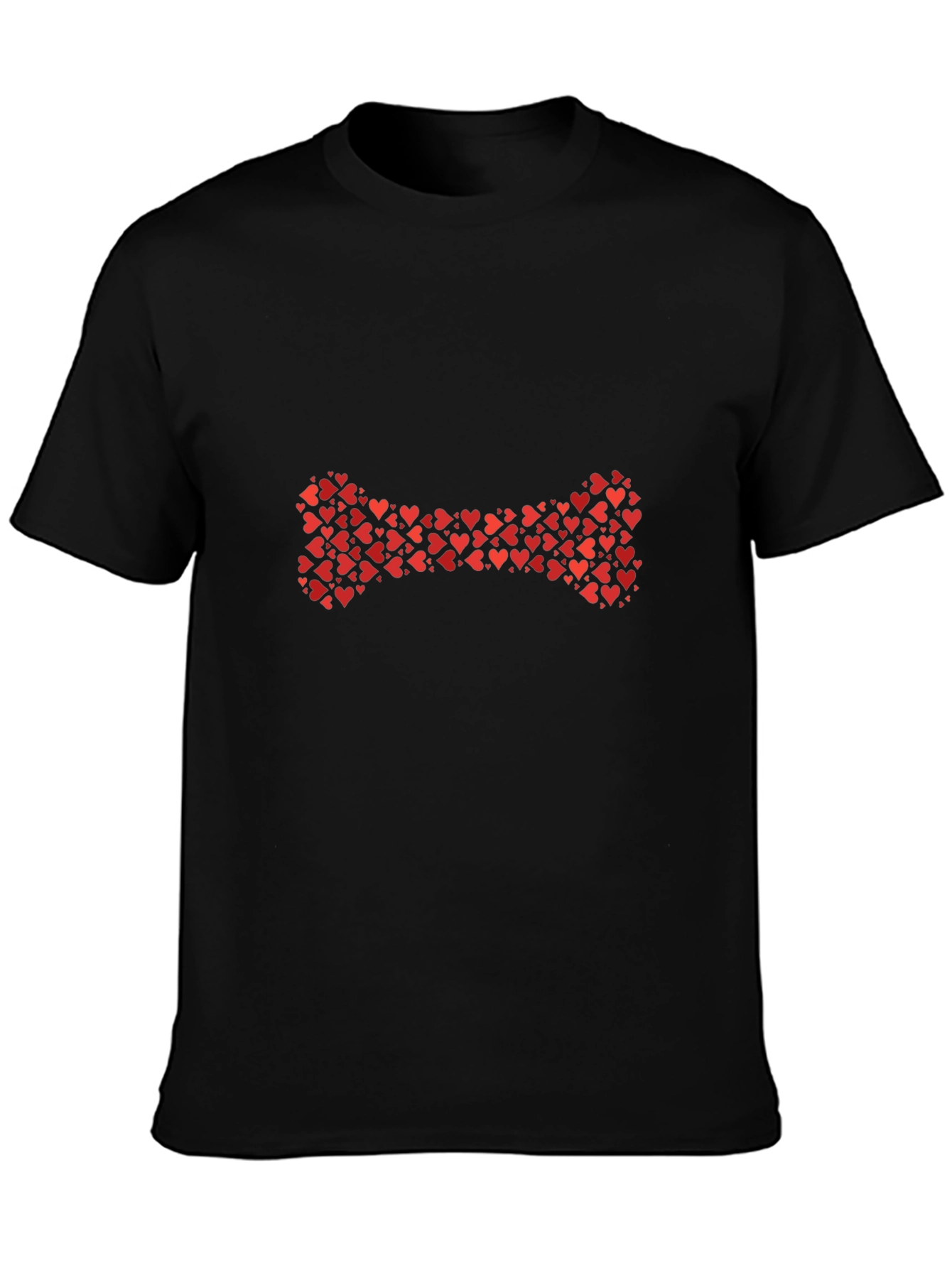 Heart Bone Graphic Black T-Shirt