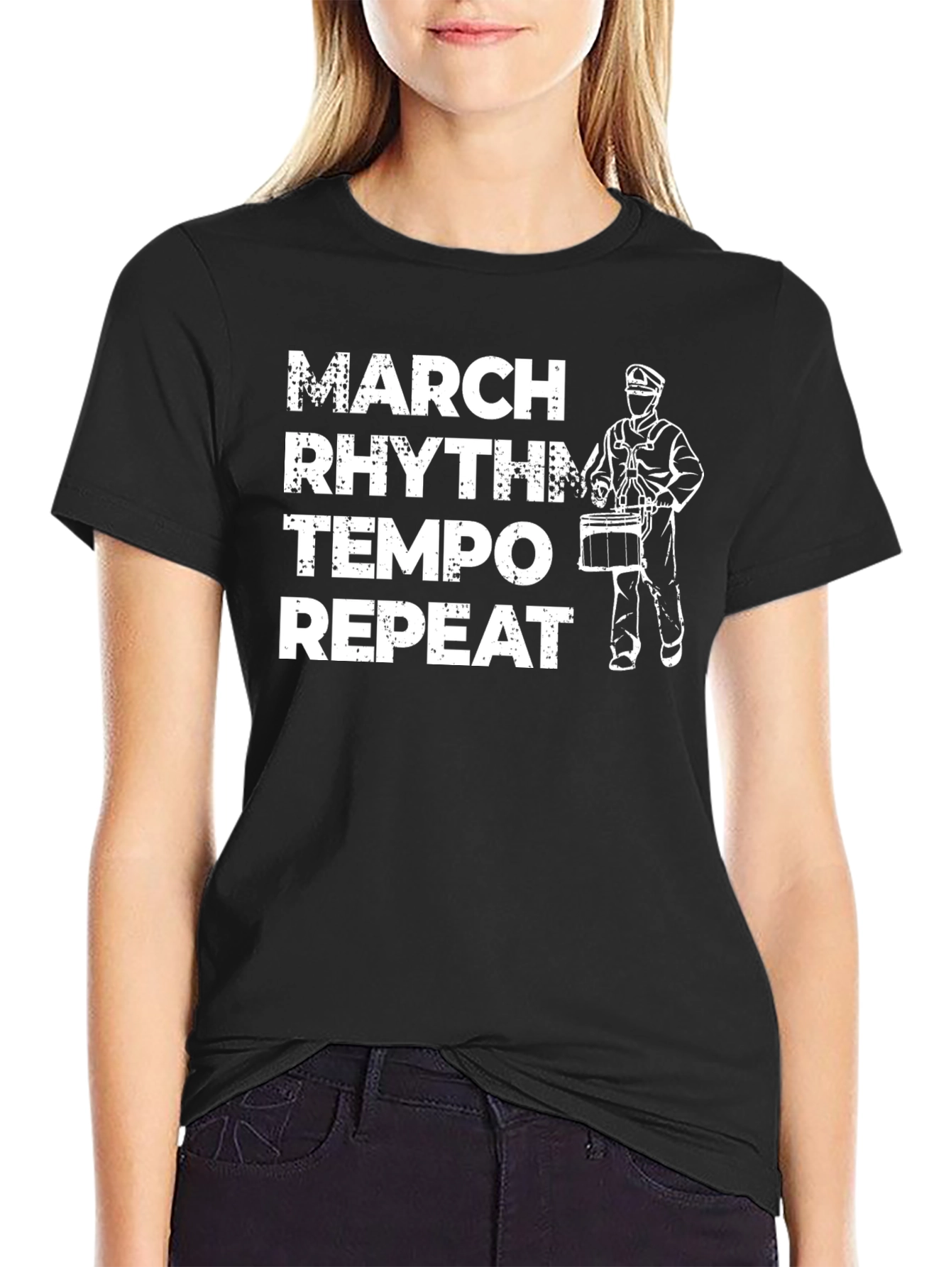 March Rhythm Tempo Repeat Drummer T-Shirt