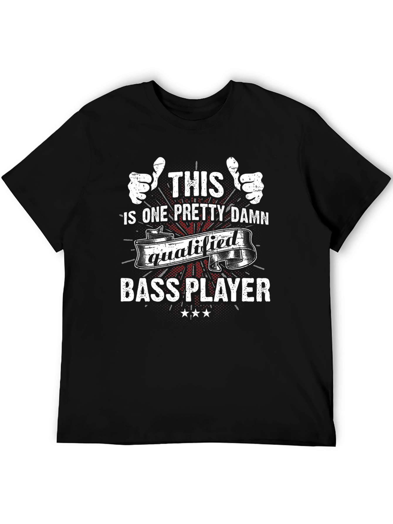 Qualified Bass Player Graphic T-Shirt - Black