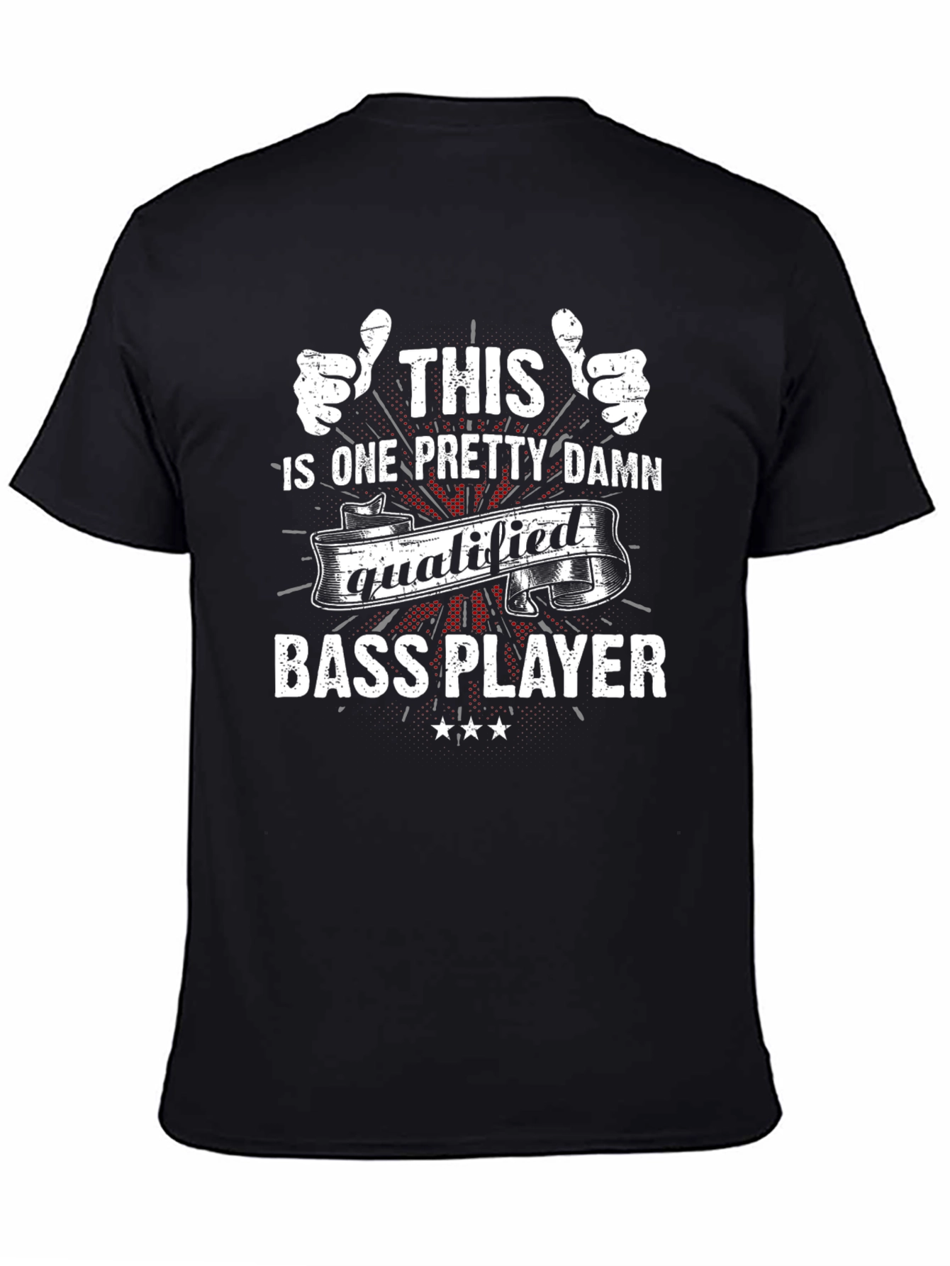 Qualified Bass Player Graphic T-Shirt - Black