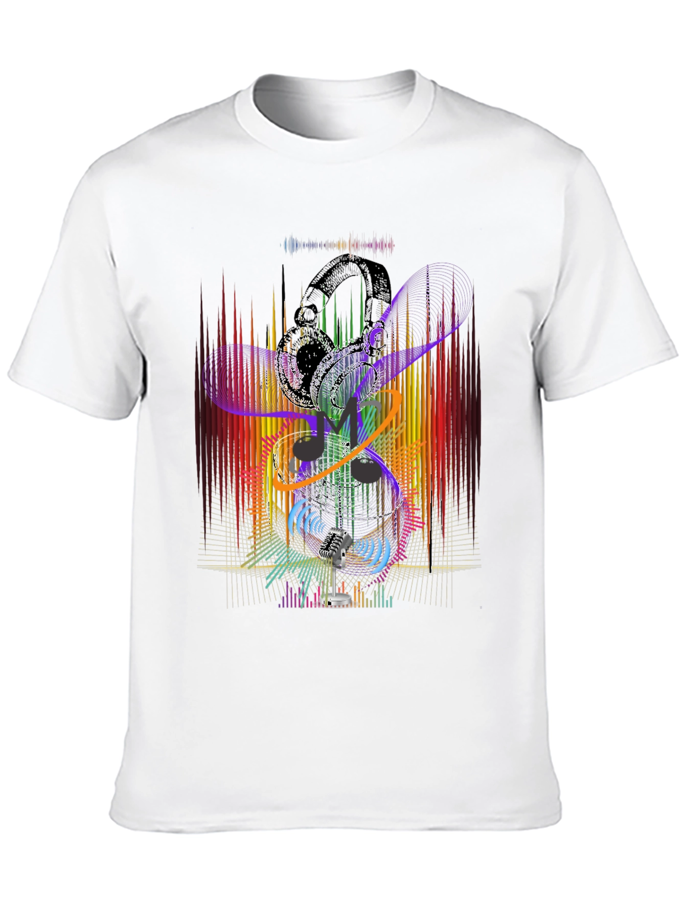 Abstract Music Graphic Black T-Shirt