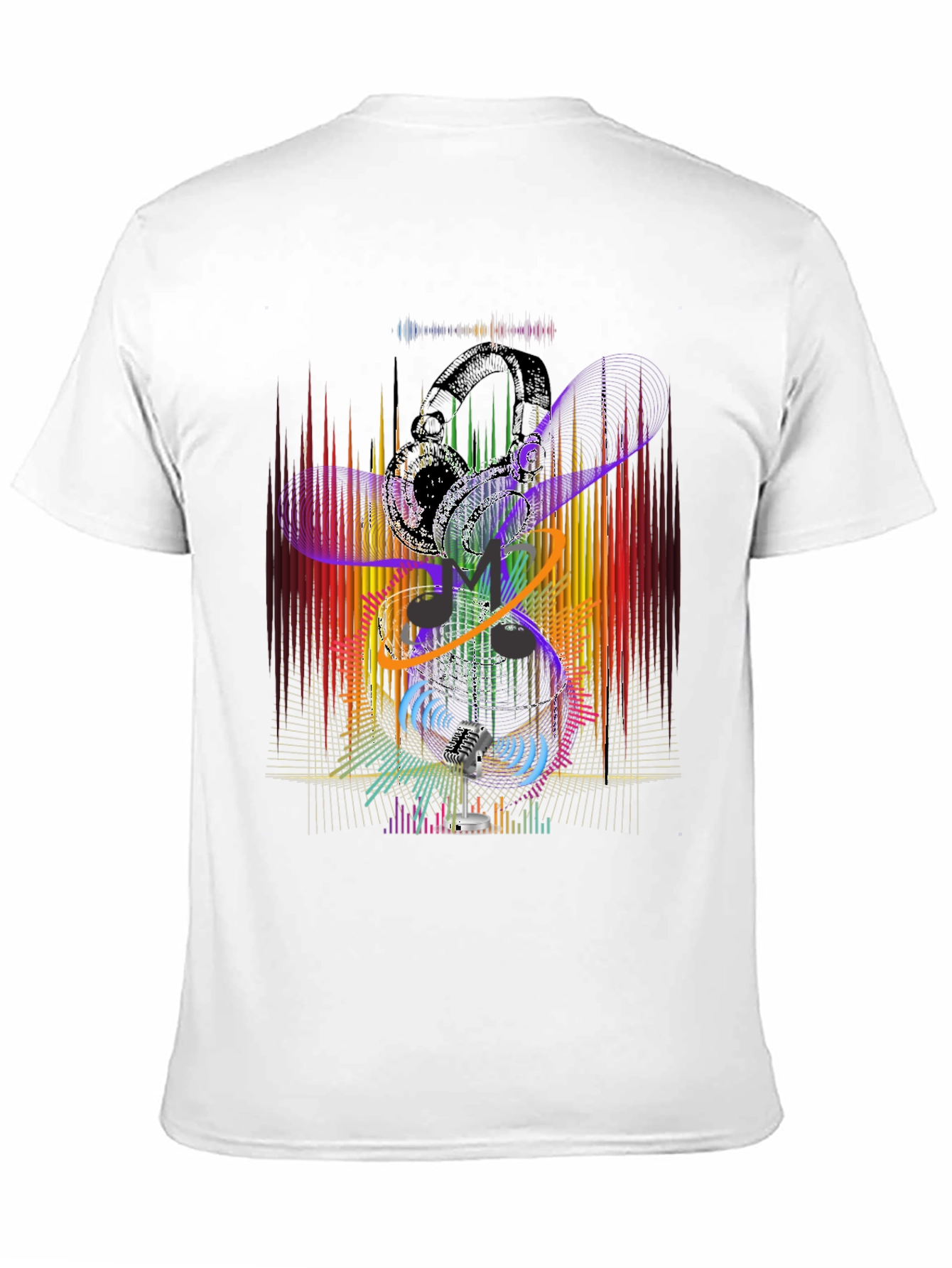 Abstract Music Graphic Black T-Shirt