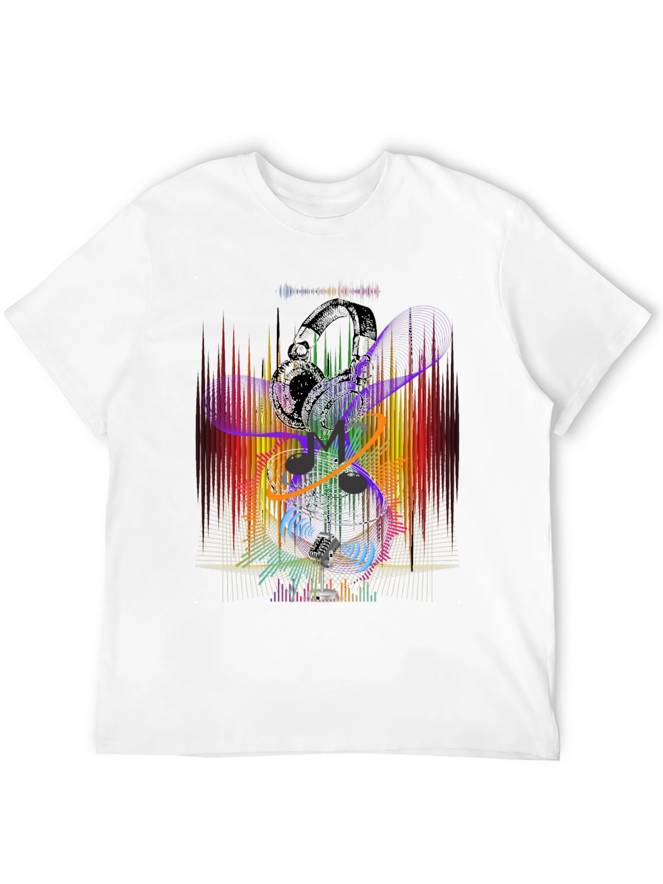 Abstract Music Graphic Black T-Shirt