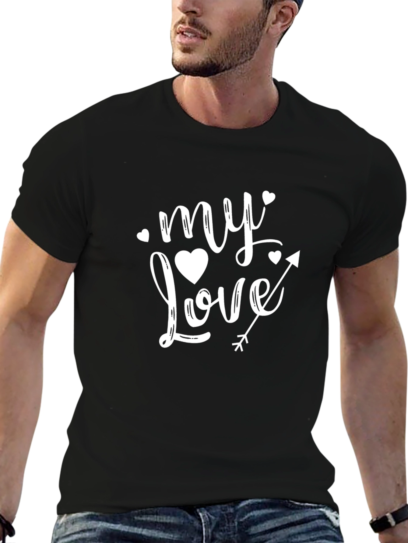 My Love Valentines T-Shirt Heart Arrow Graphic Tee
