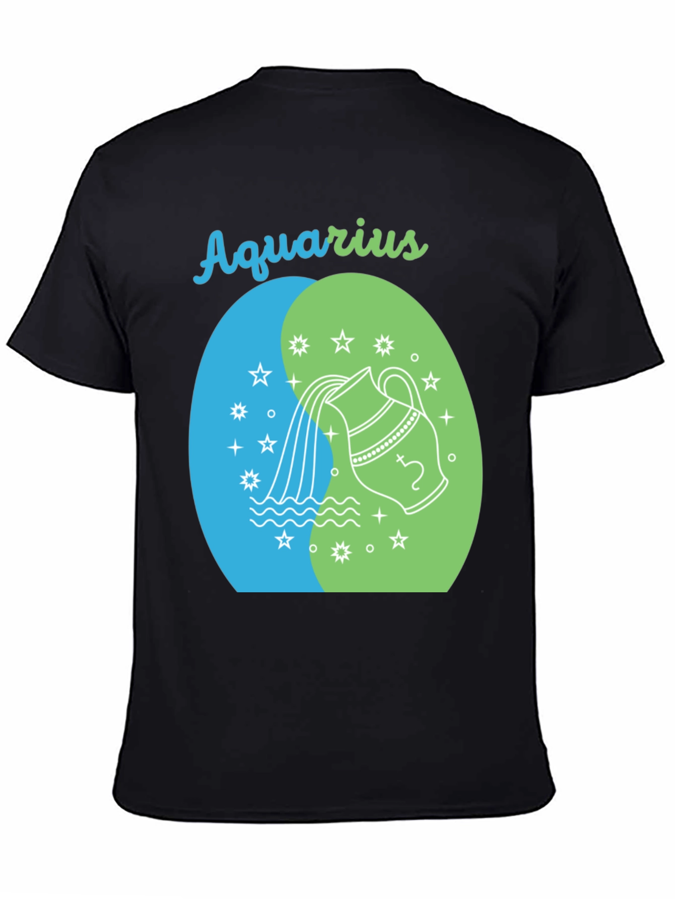 Aquarius Zodiac Black Graphic Tee